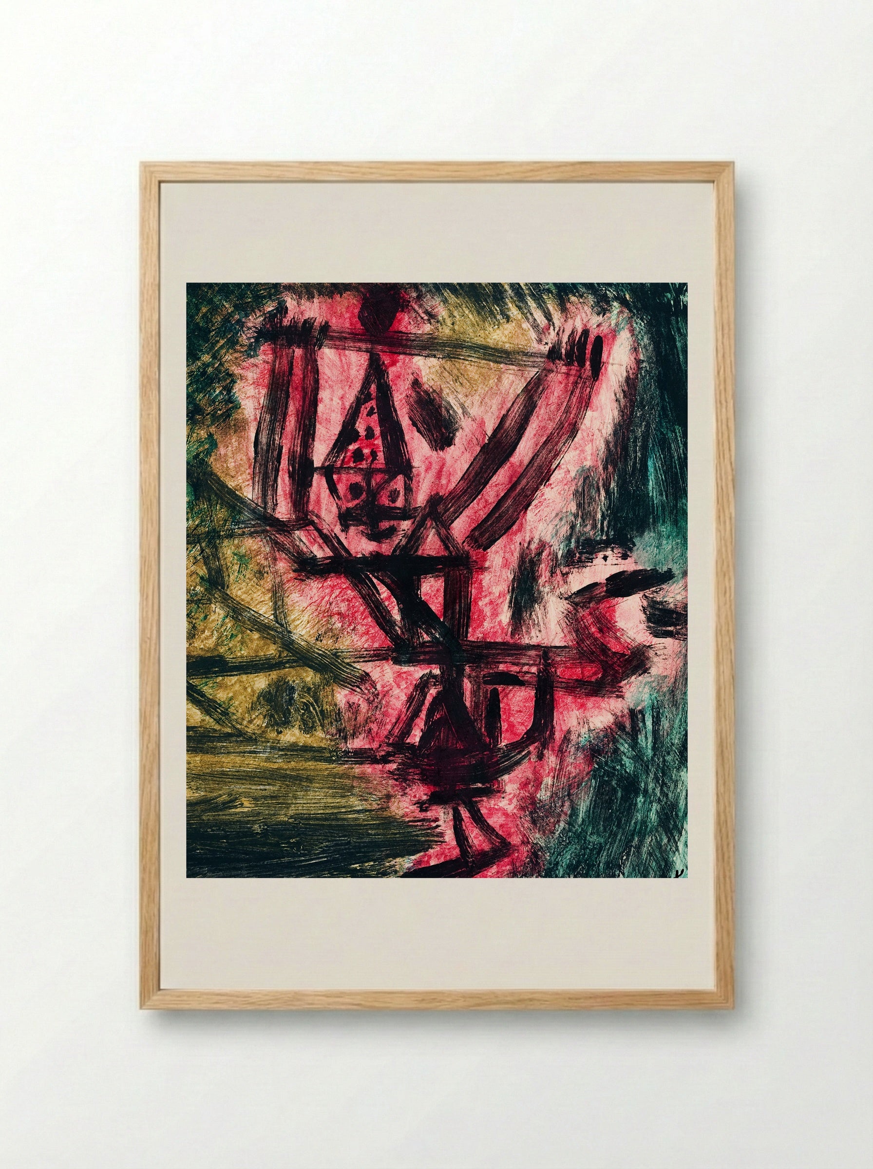 Feuer-Clown I (Fire Clown) - Paul Klee - Framed Print Wood