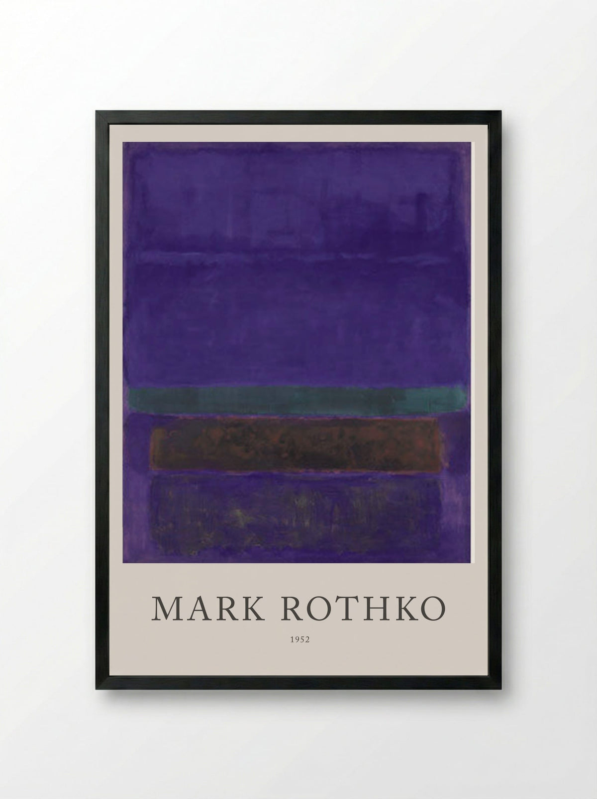 Untitled (Violet, Green and Red on Violet Ground) - Mark Rothko - Framed Print Black