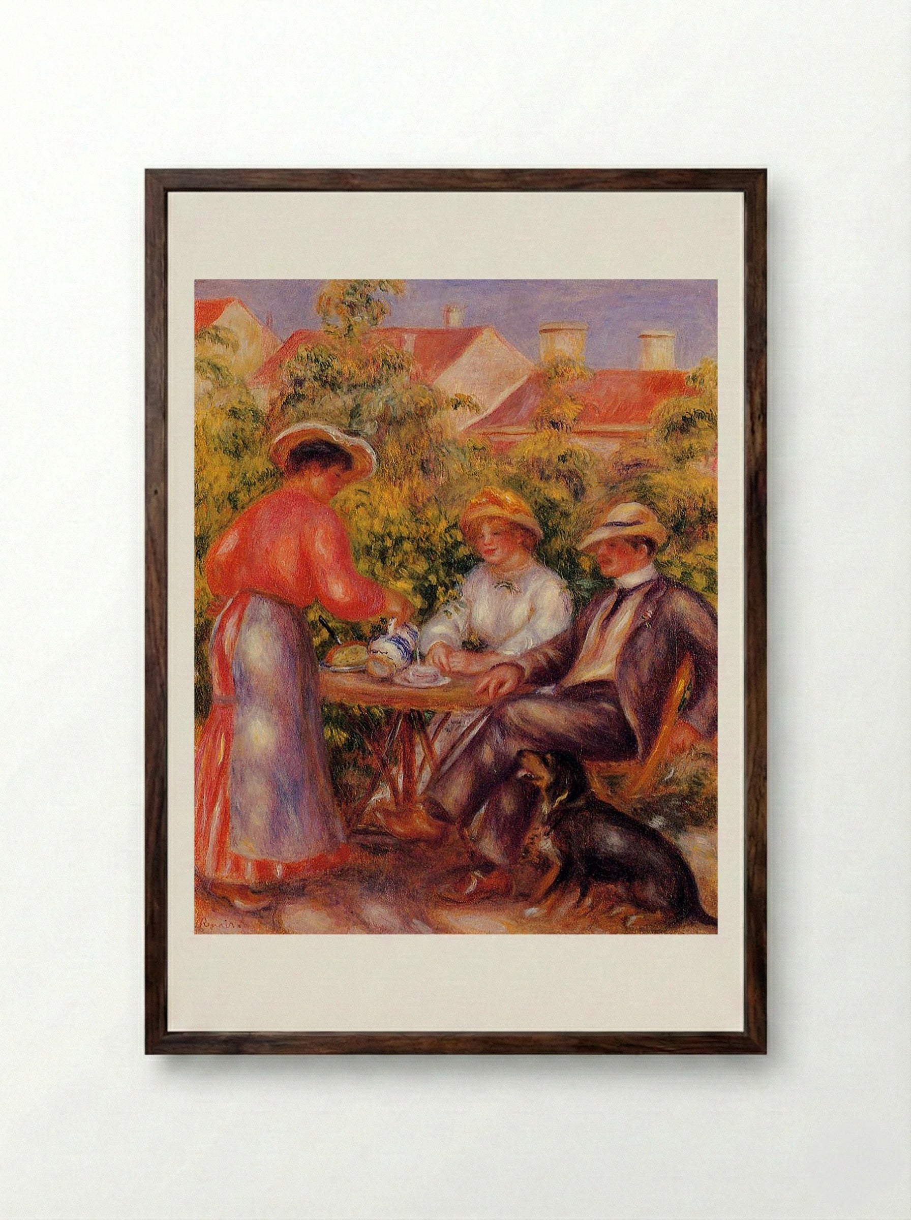 The Cup of Tea - Pierre-Auguste Renoir - Framed Print Dark Wood