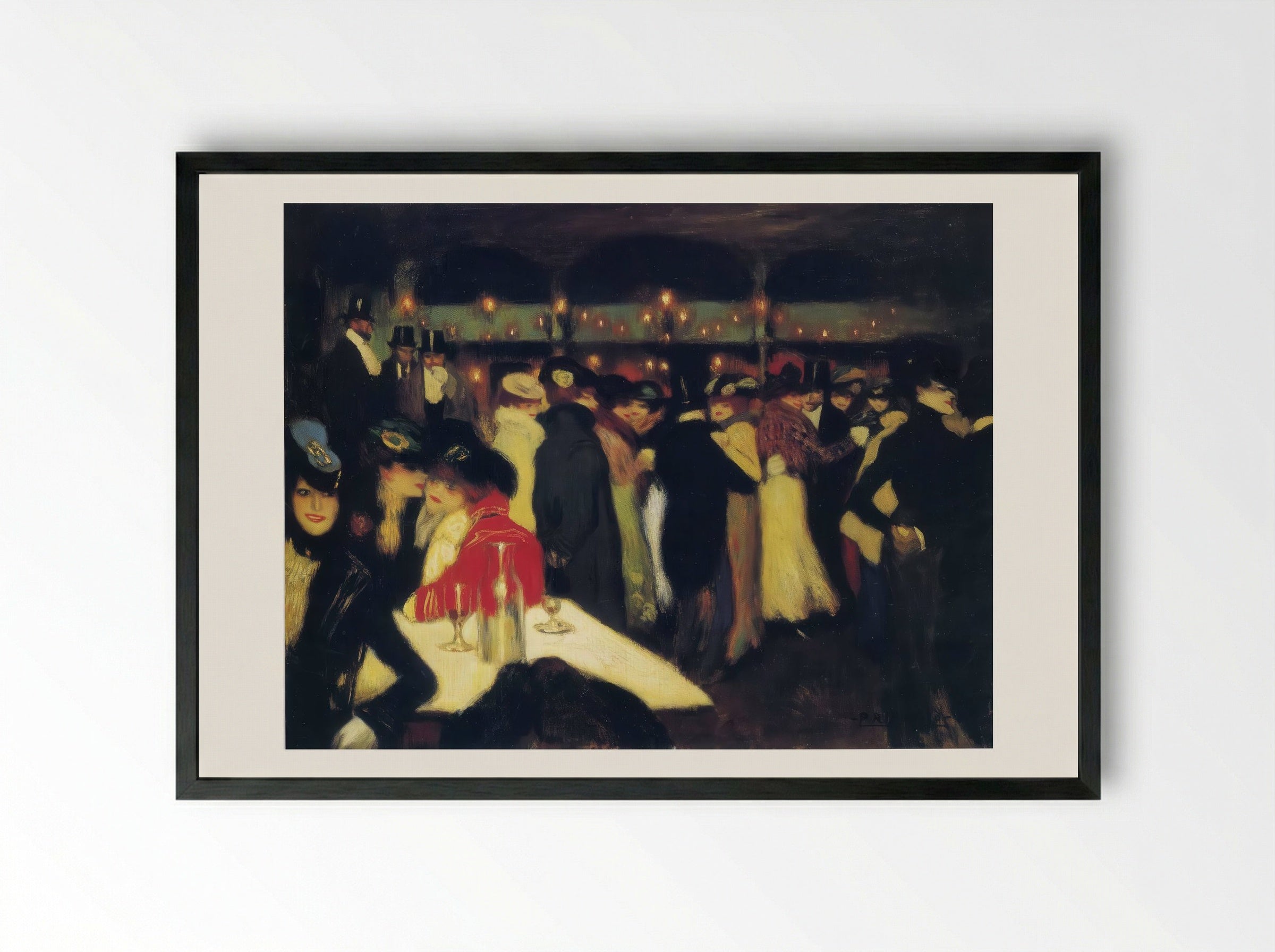Bal du moulin de la Galette - Pierre-Auguste Renoir - Framed Print Black