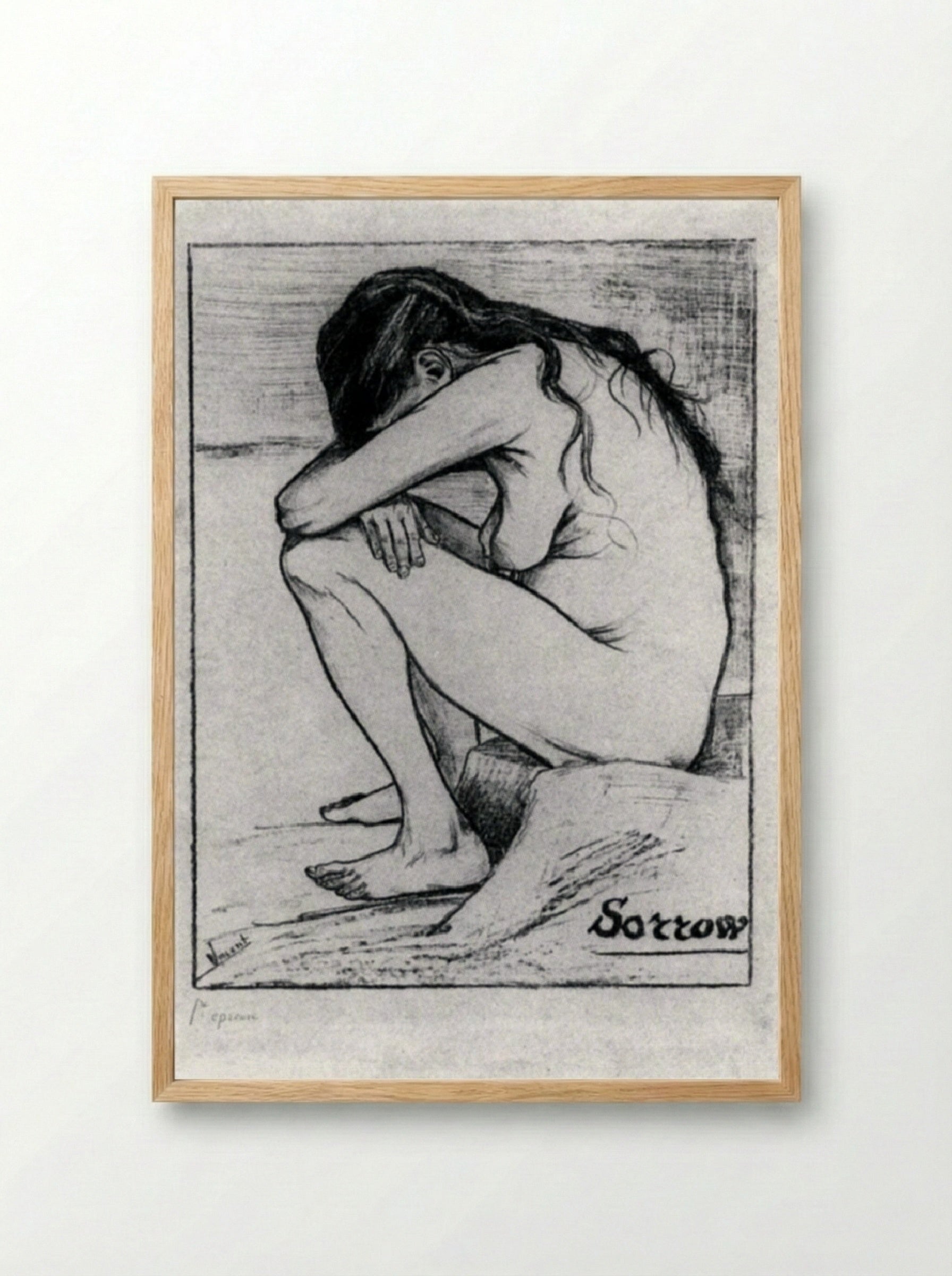 Sorrow - Vincent van Gogh - Framed Print Wood