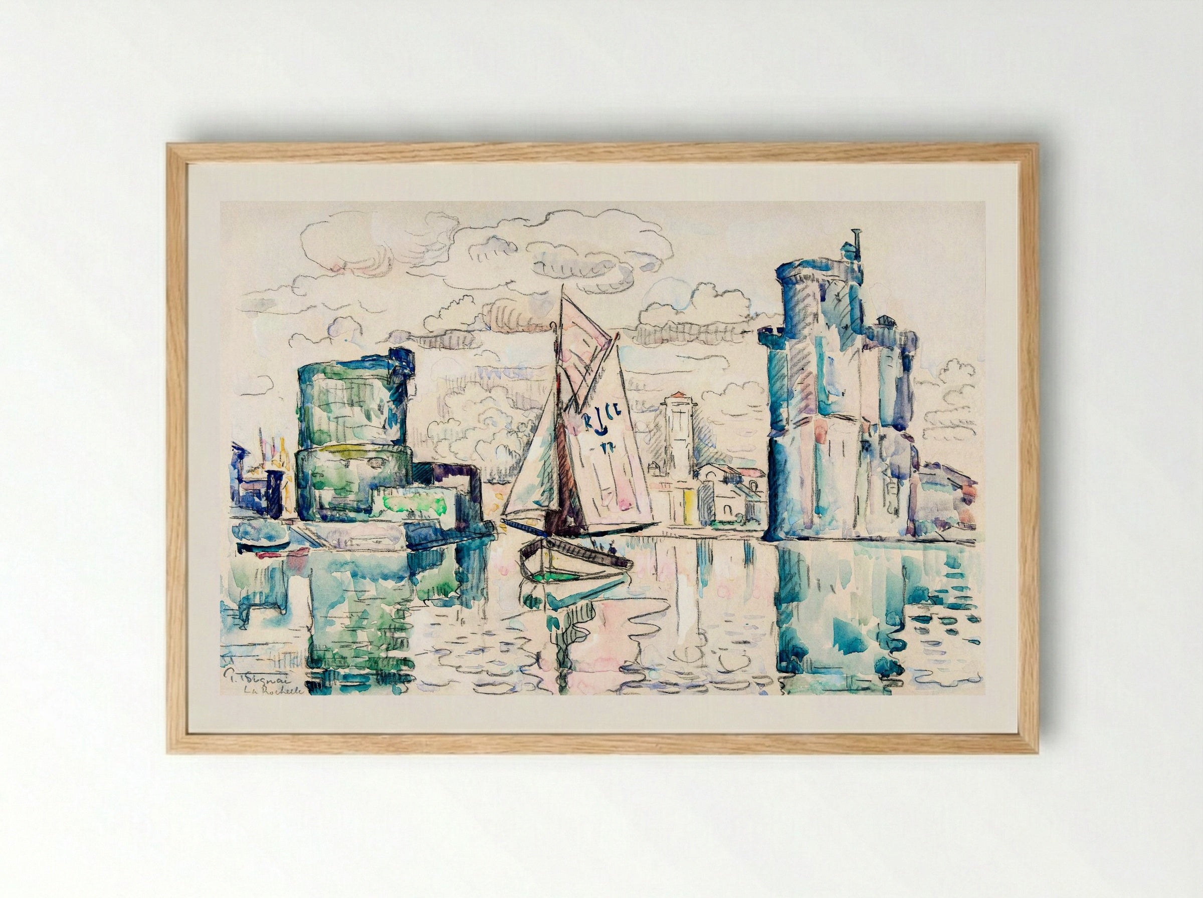 Entrance to the Harbour of La Rochelle - Paul Signac - Framed Print Wood