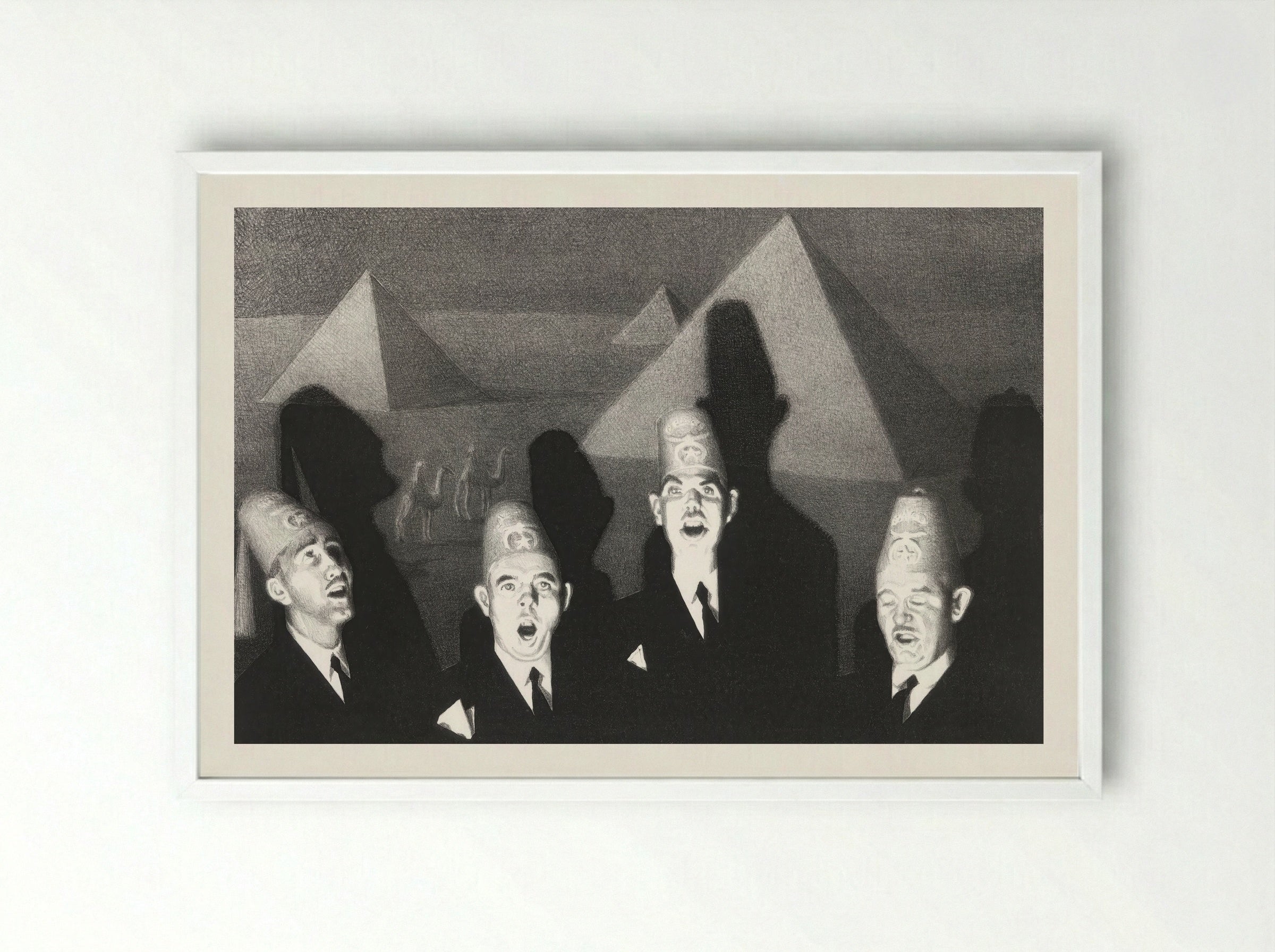 Shriner's Quartet - Grant Wood - Framed Print White