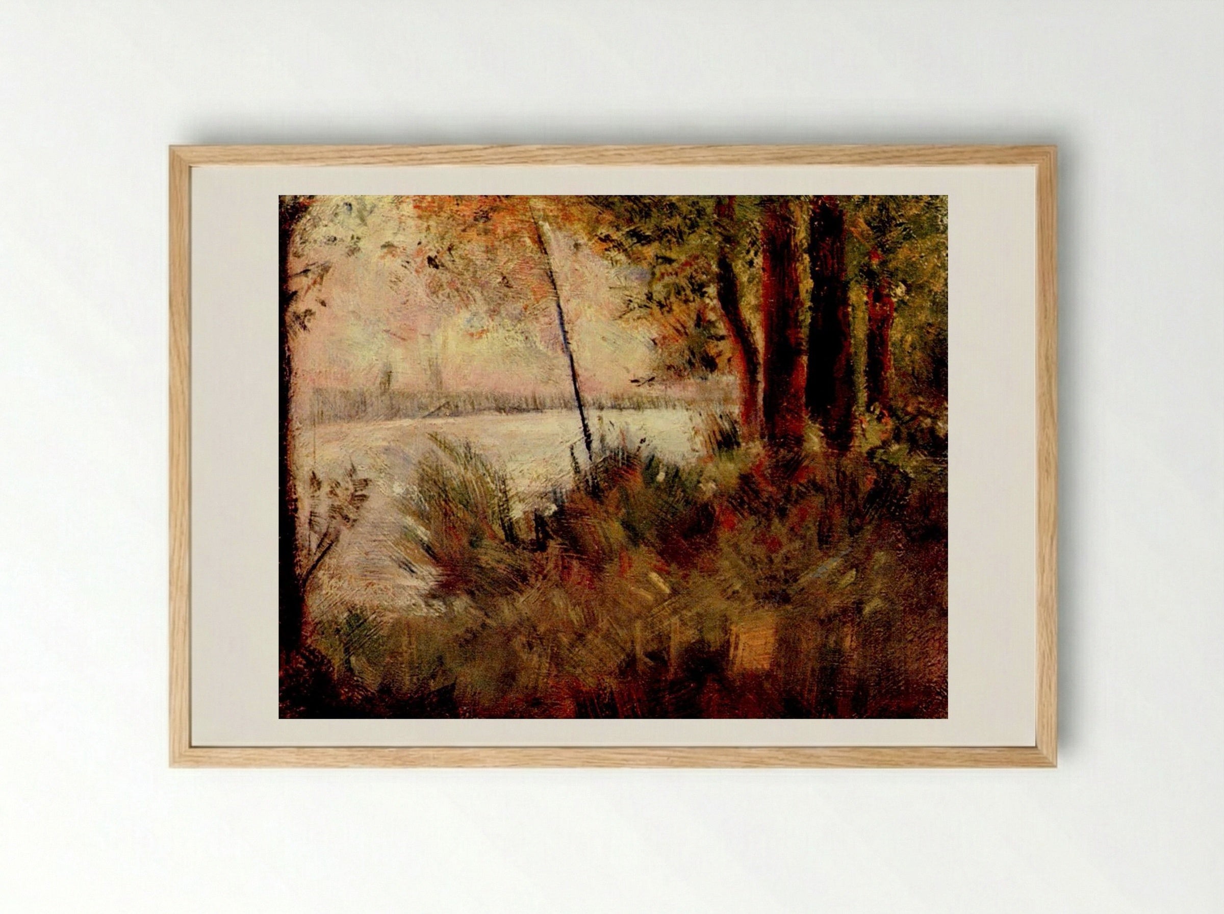Grassy Riverbank - Fine Art Print - Framed Print Wood