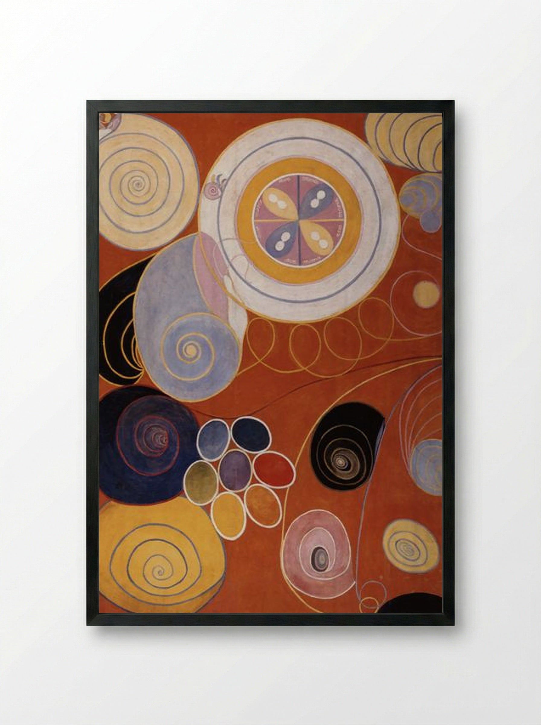 Untitled (Geometric Composition with Spirals and Circles) - Hilma af Klint - Framed Print Black