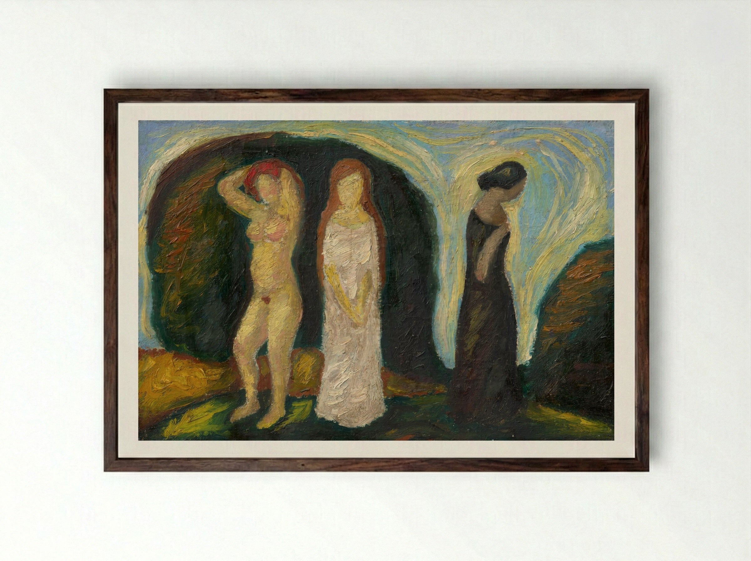 The Three Stages of a Woman's Life - Mikuláš Galanda - Framed Print Dark Wood