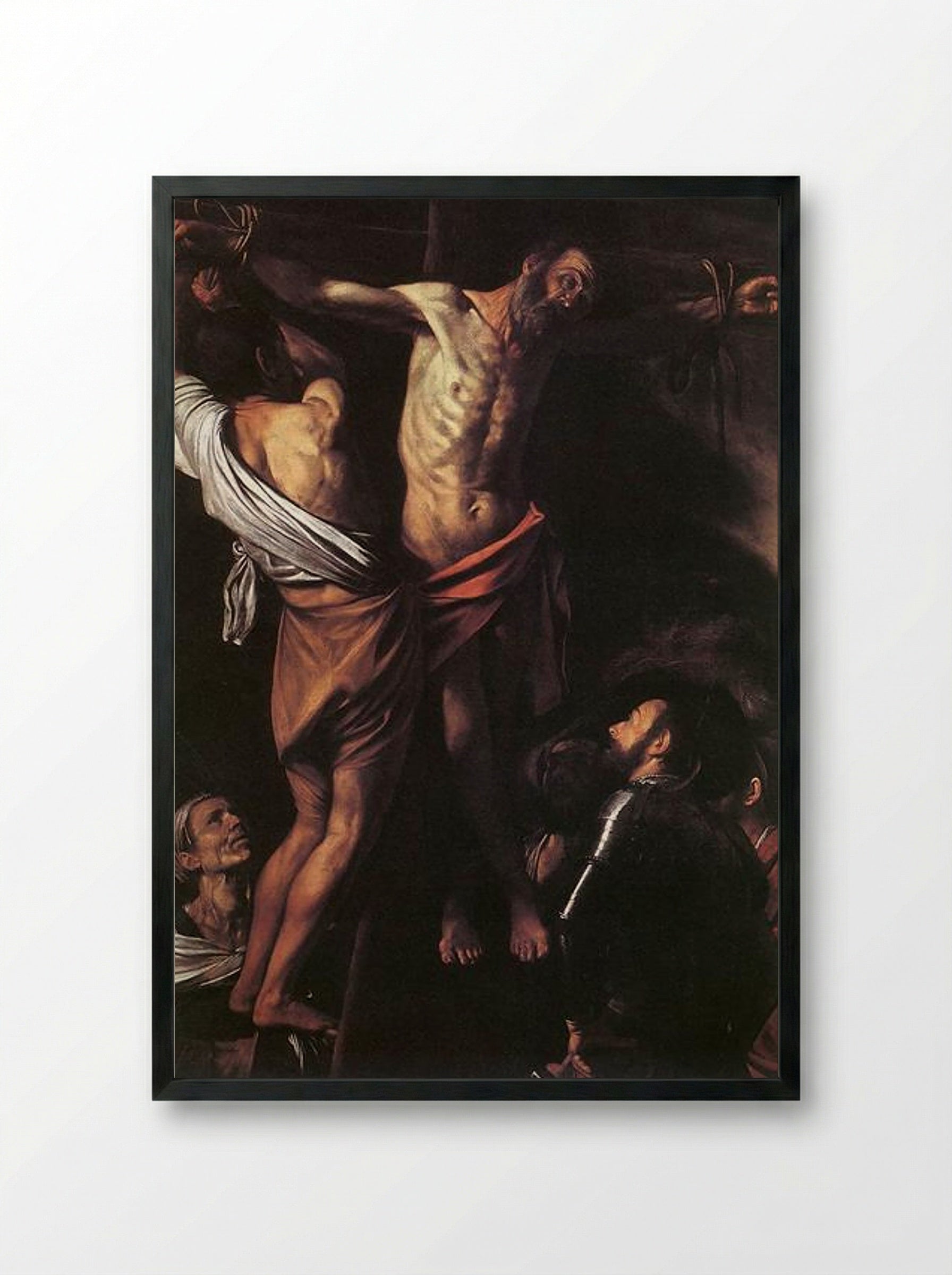 Crucifixion of Saint Andrew - Caravaggio - Framed Print Black