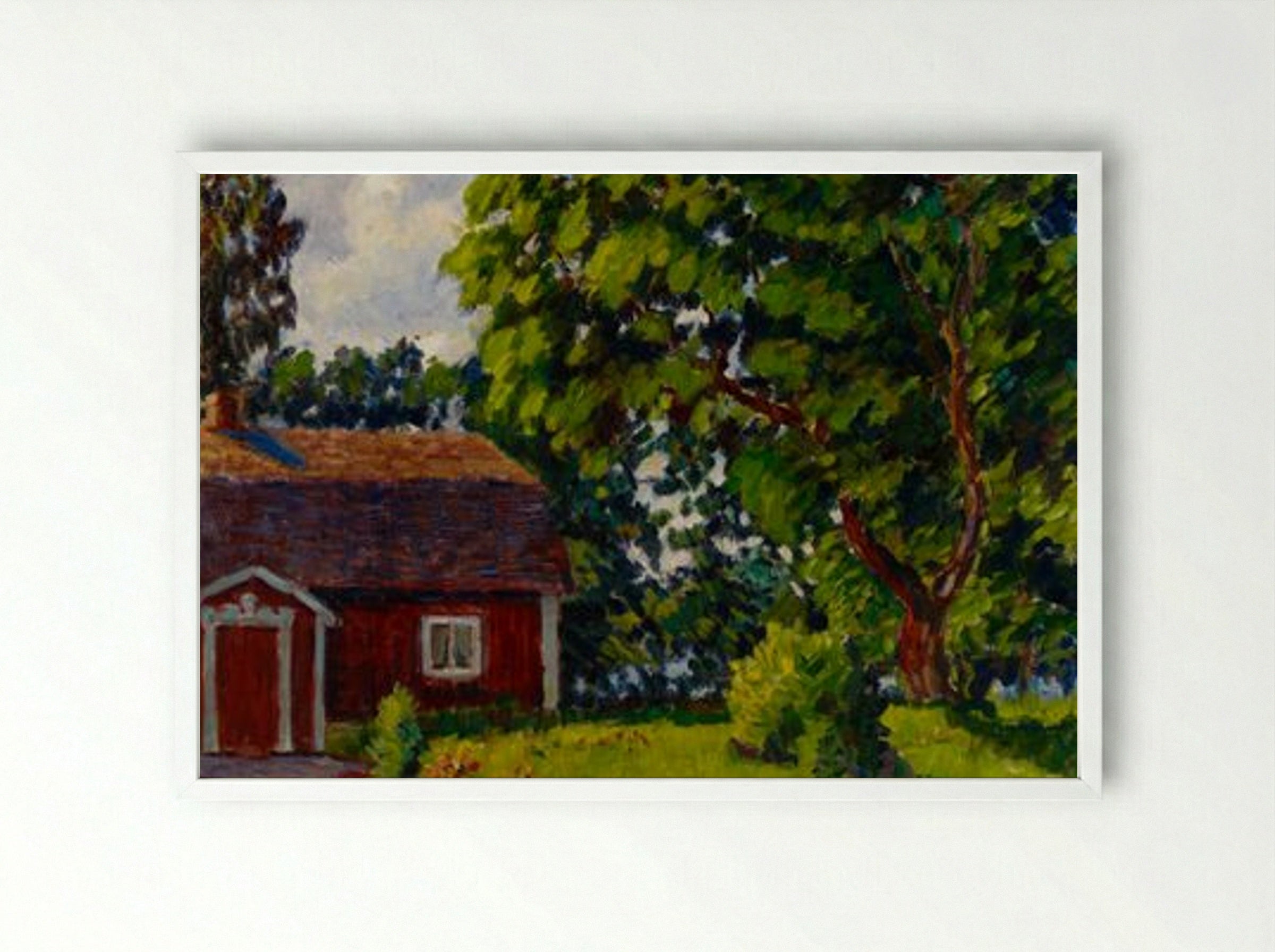 Urajärven museo - Alfred William Finch - Framed Print White