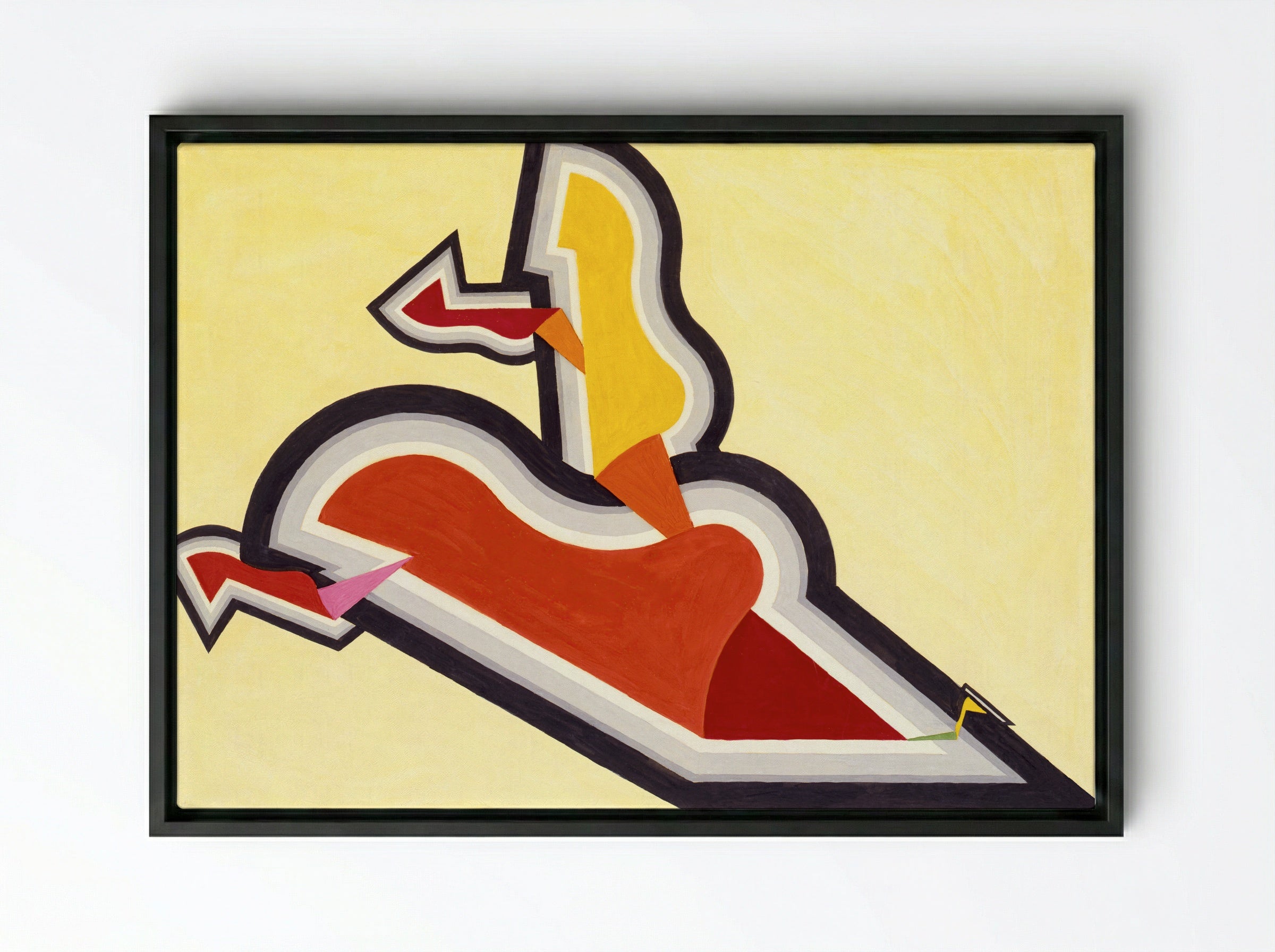 Study in Rhythm, Red and Gold - Joseph Schillinger - Framed Canvas Black