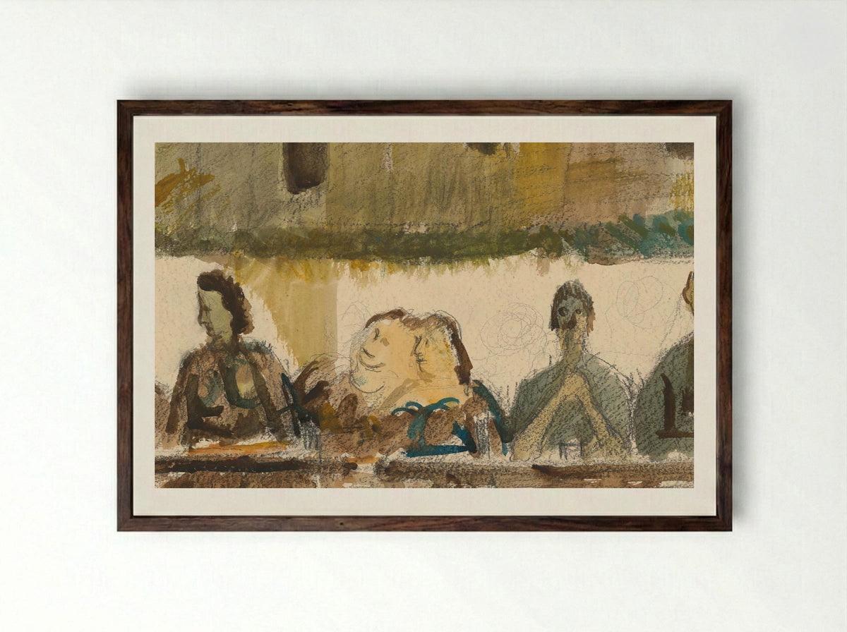 Feast in Front of the House - Cyprián Majerník - Framed Print Dark Wood