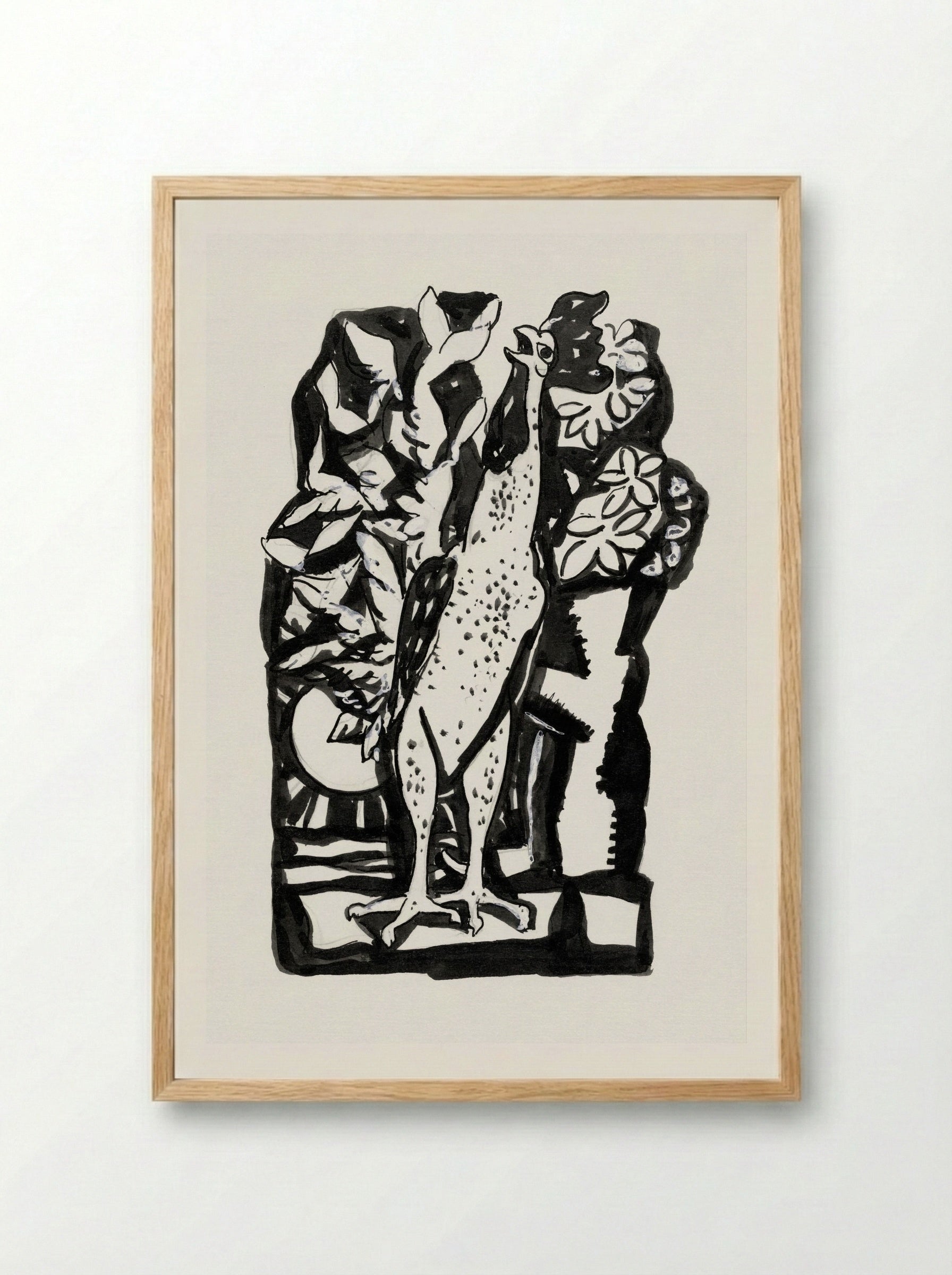 Crowing Rooster - Leo Gestel - Framed Print Wood