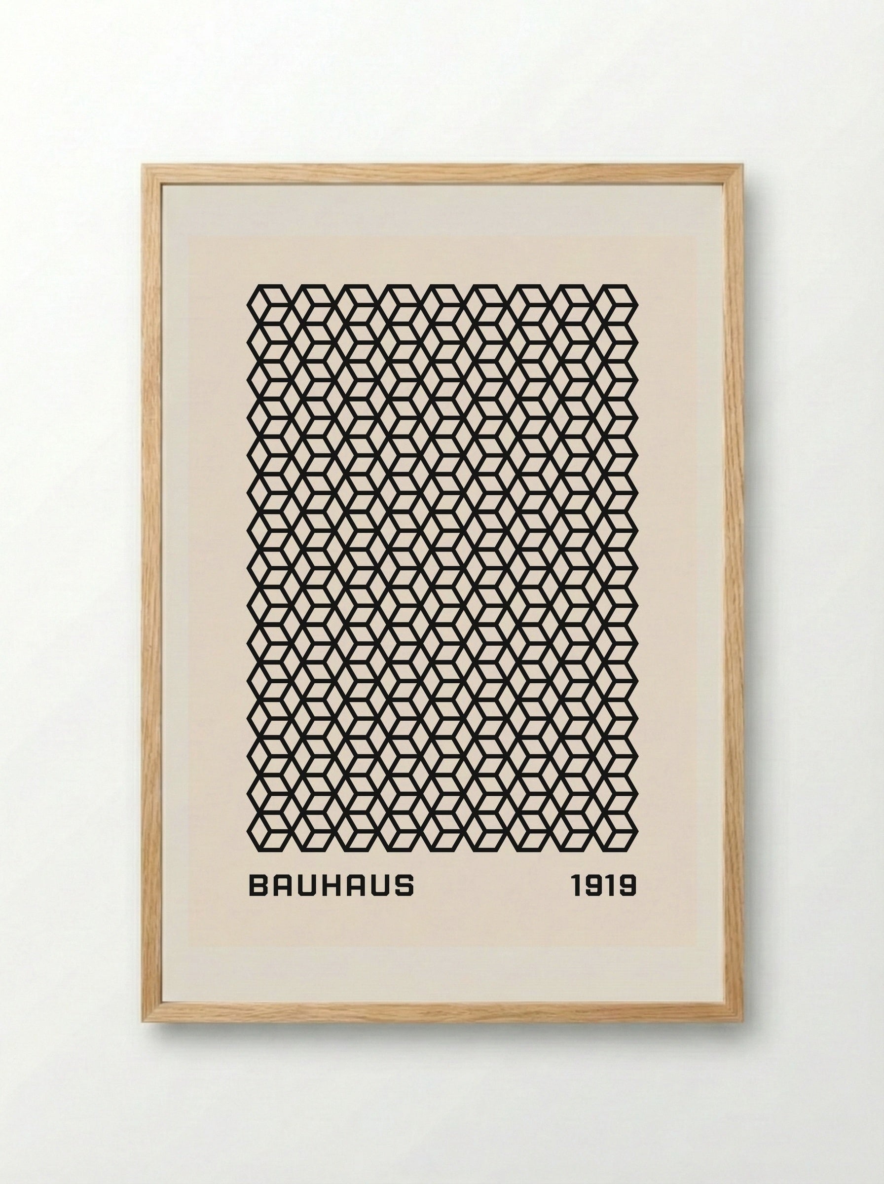 Bauhaus Isometric Grid 1919 - Framed Print Wood
