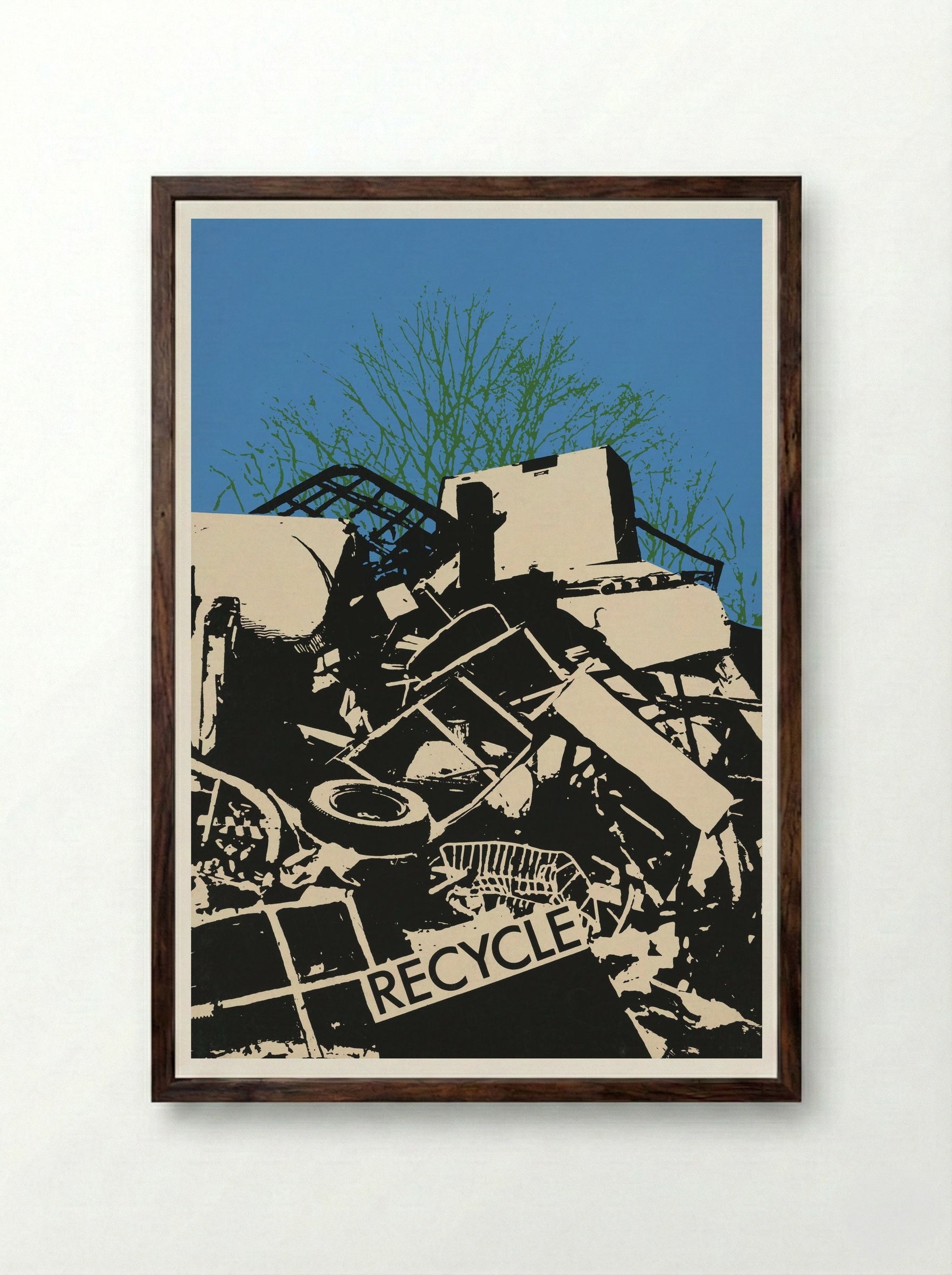 Recycle - Fine Art Print - Framed Print Dark Wood
