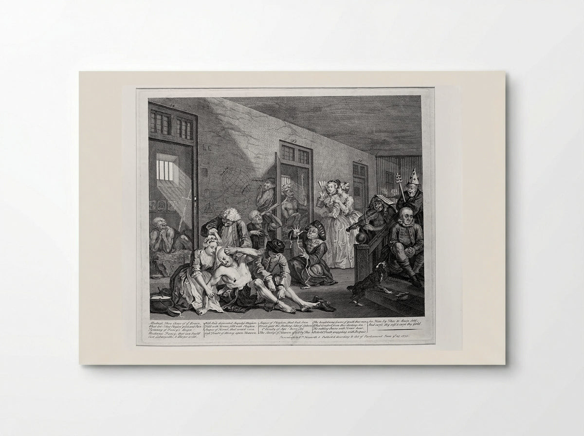 The Rake in Bedlam - William Hogarth - Poster