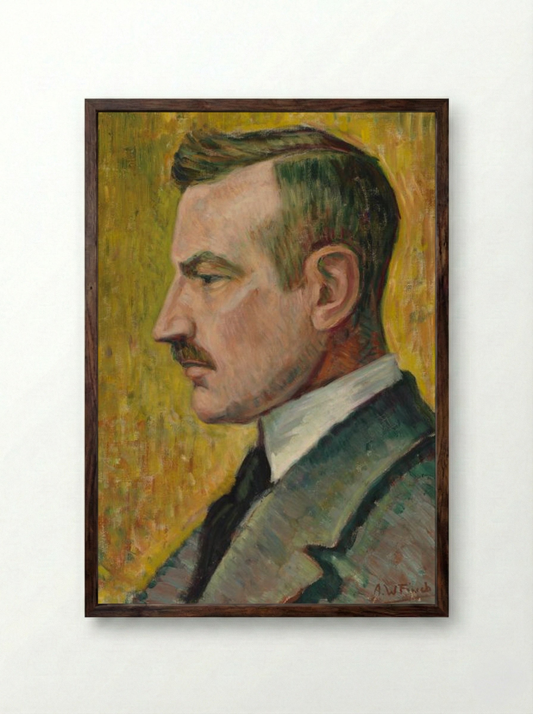 Portrait of Magnus Enckell - Alfred William Finch - Framed Print Dark Wood