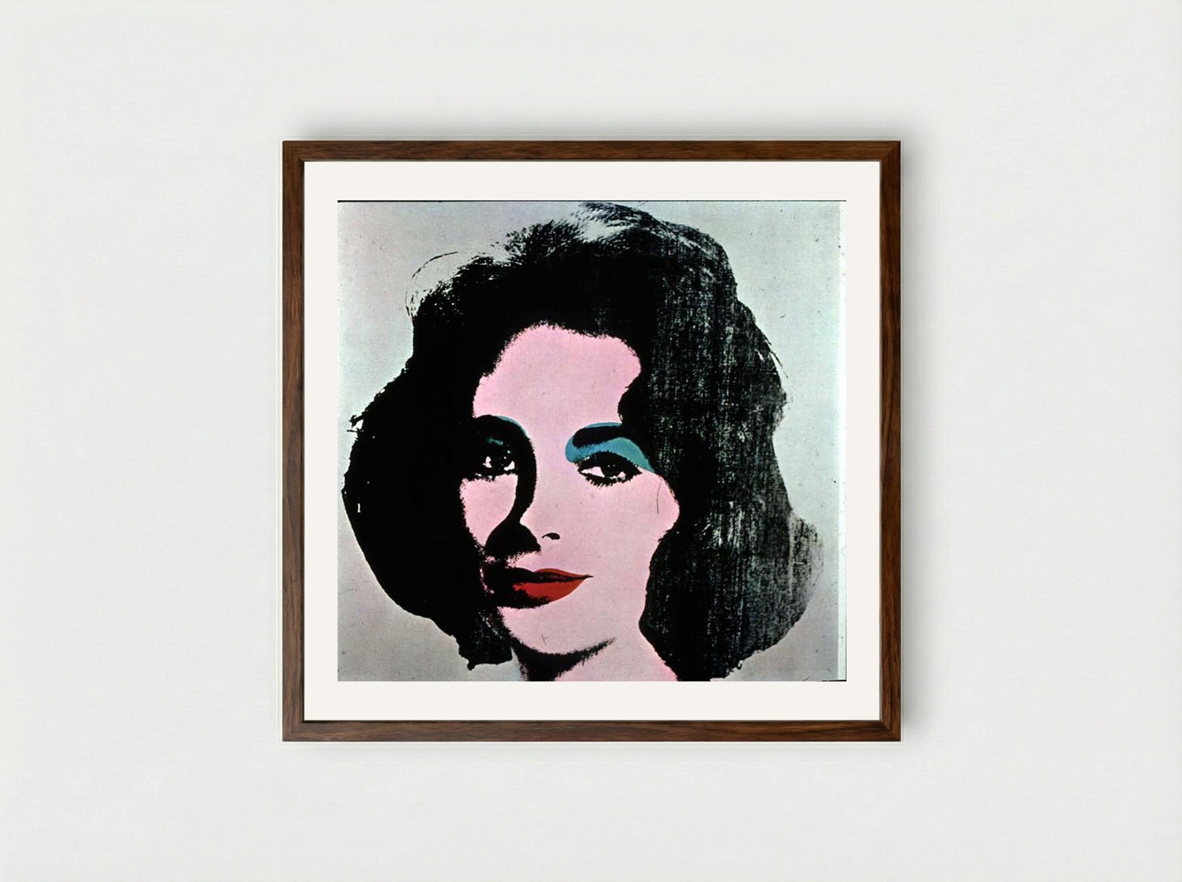 Liz Taylor - Andy Warhol - Framed Print Dark Wood