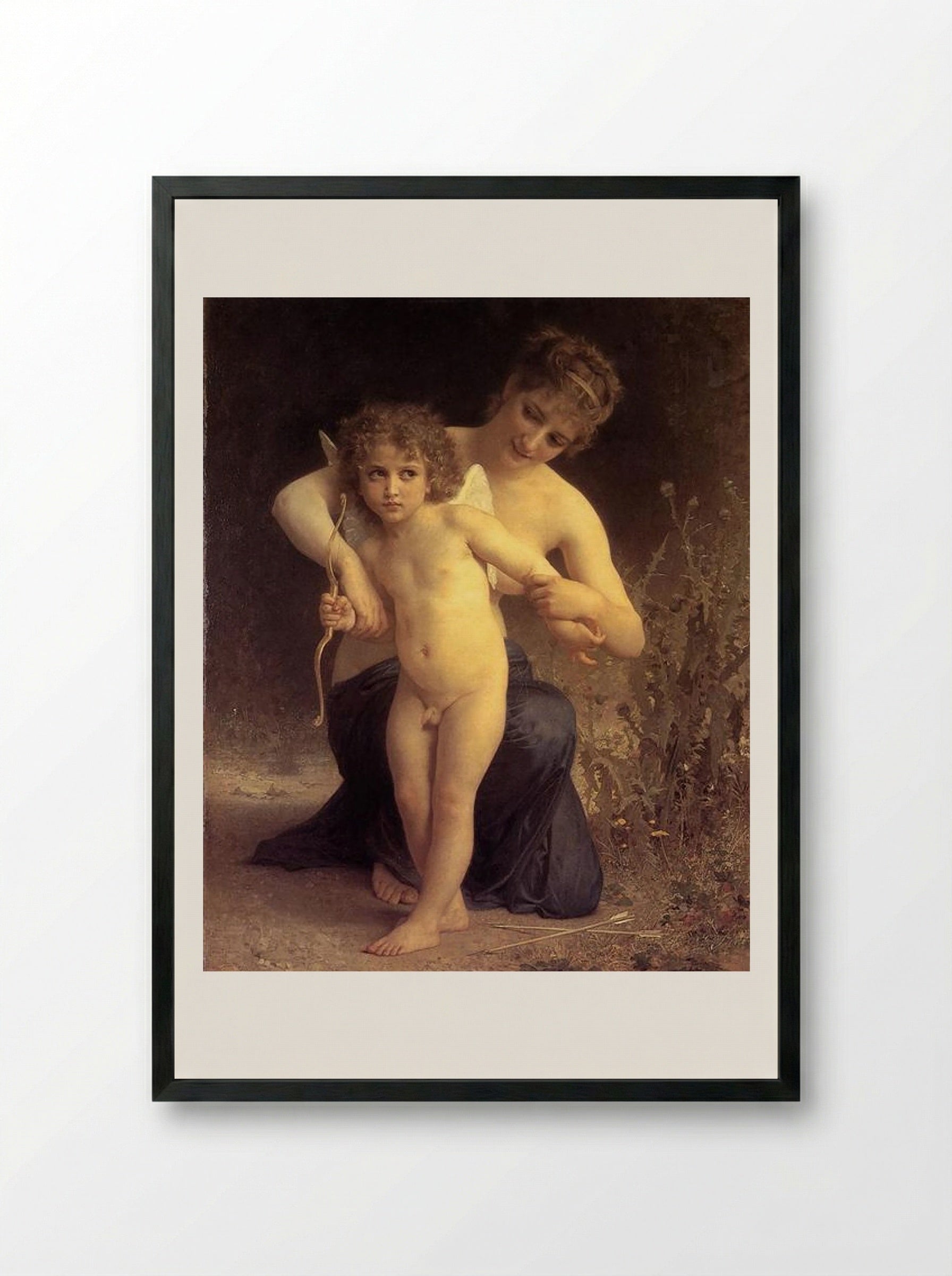 Love Disarmed - William-Adolphe Bouguereau - Framed Print Black