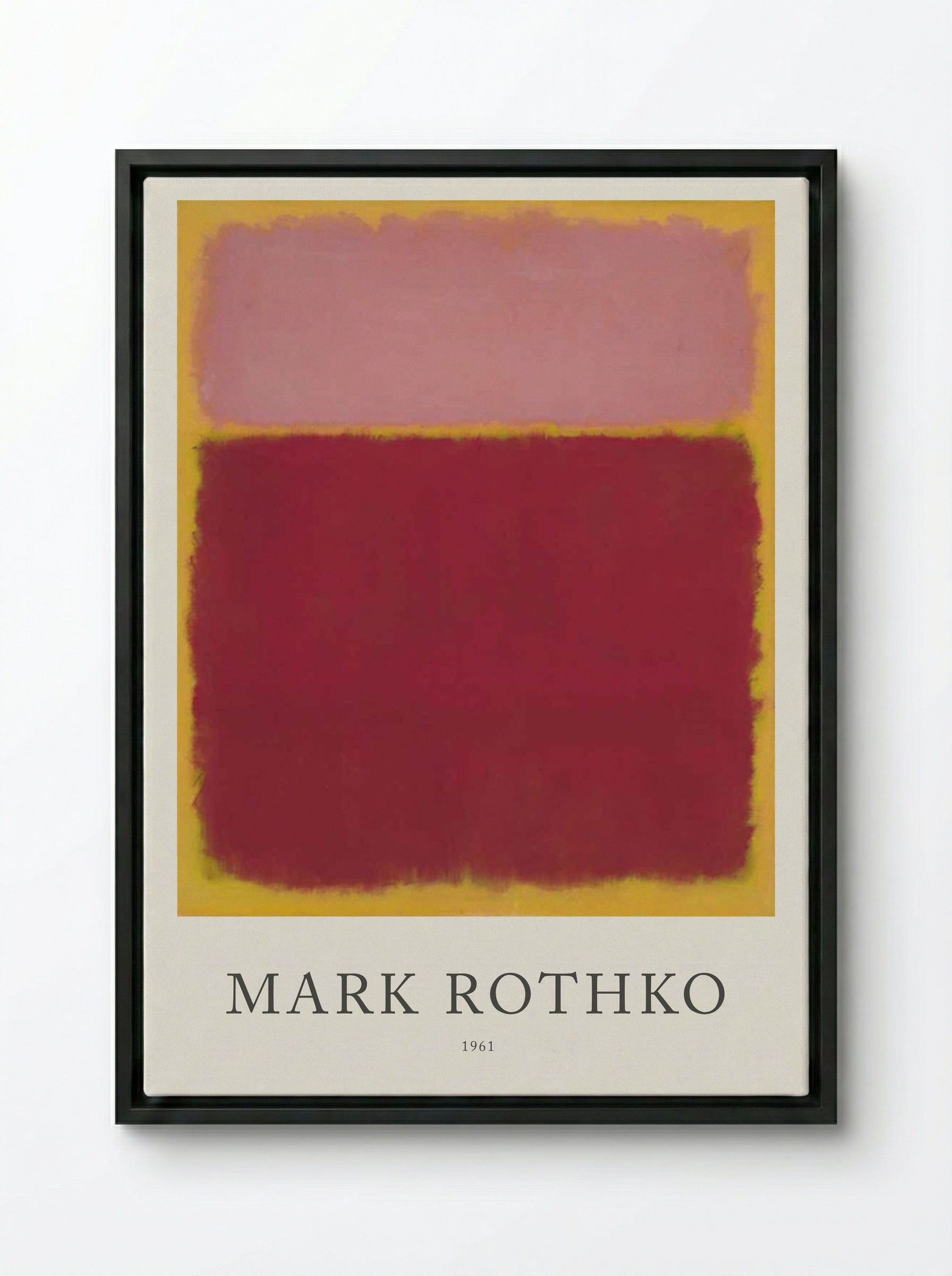 Untitled (Pink and Red over Yellow) - Mark Rothko - Framed Canvas Black