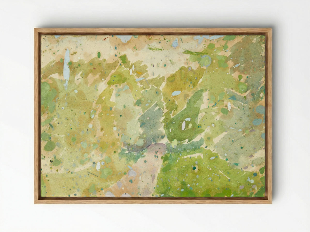 Colour Study for 'Road Through the Forest' - Edvard Weie - Framed Canvas Wood