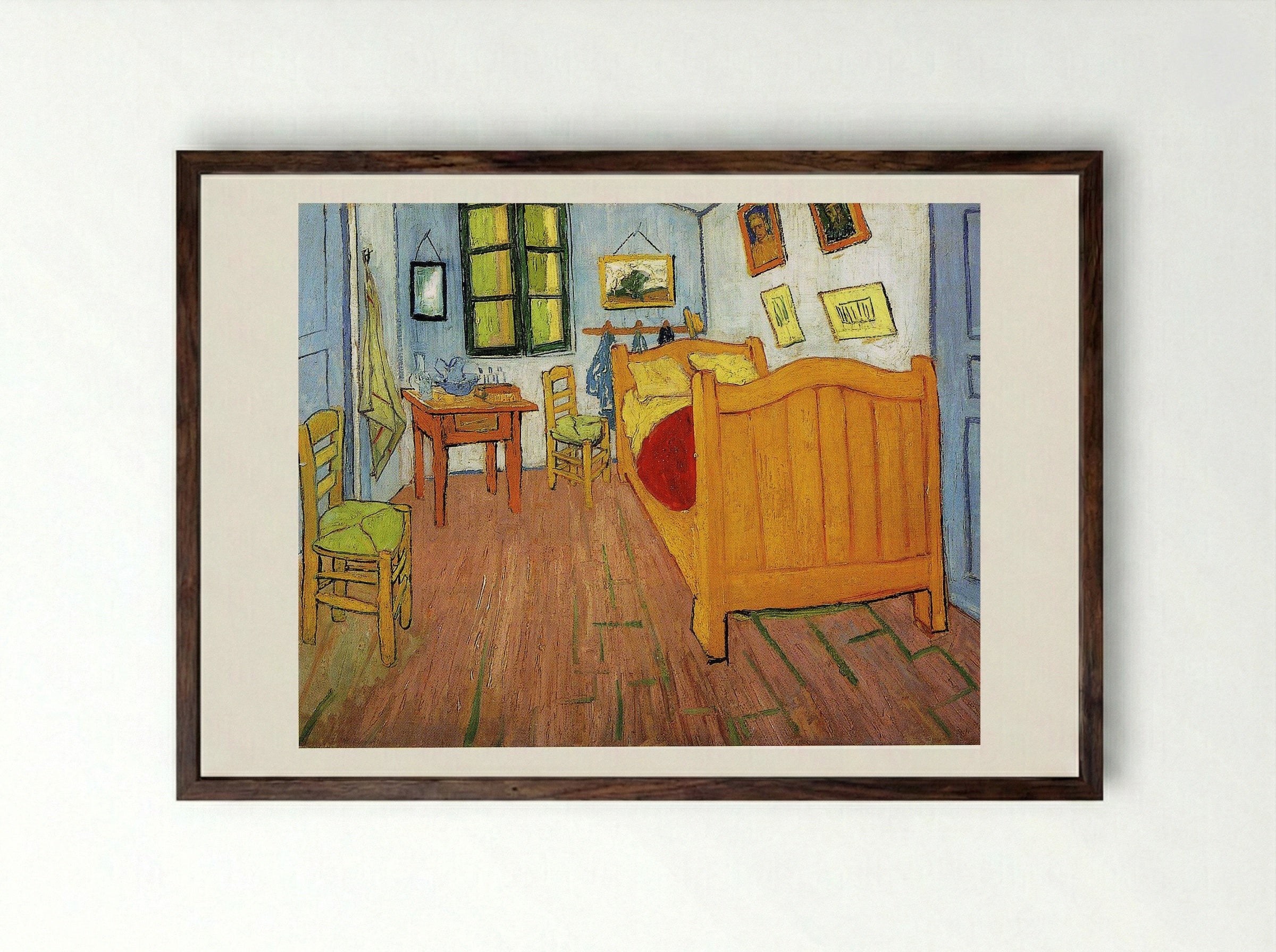 Bedroom in Arles - Vincent van Gogh - Framed Print Dark Wood