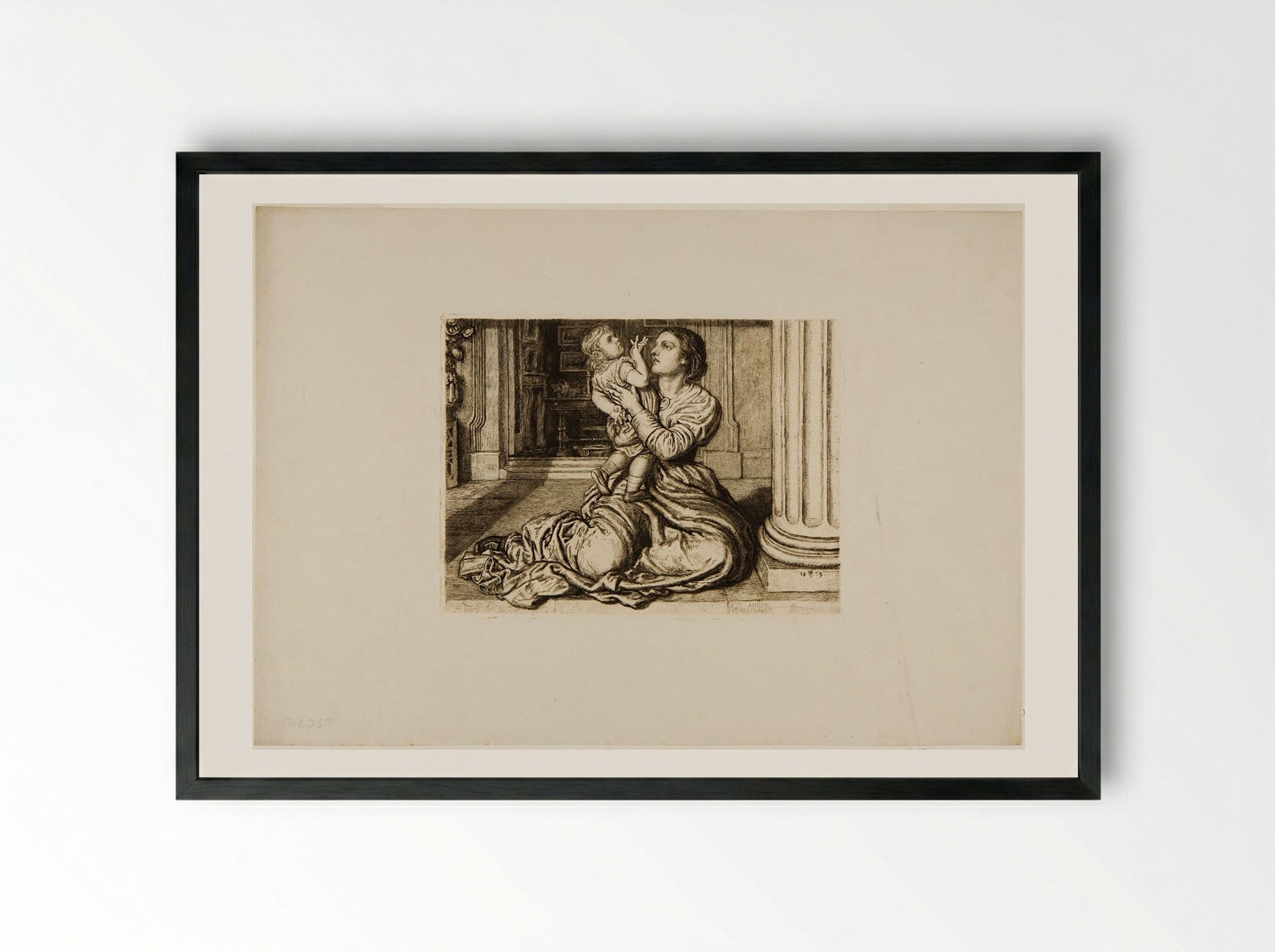 The Father's Leave-Taking - William Holman Hunt - Framed Print Black