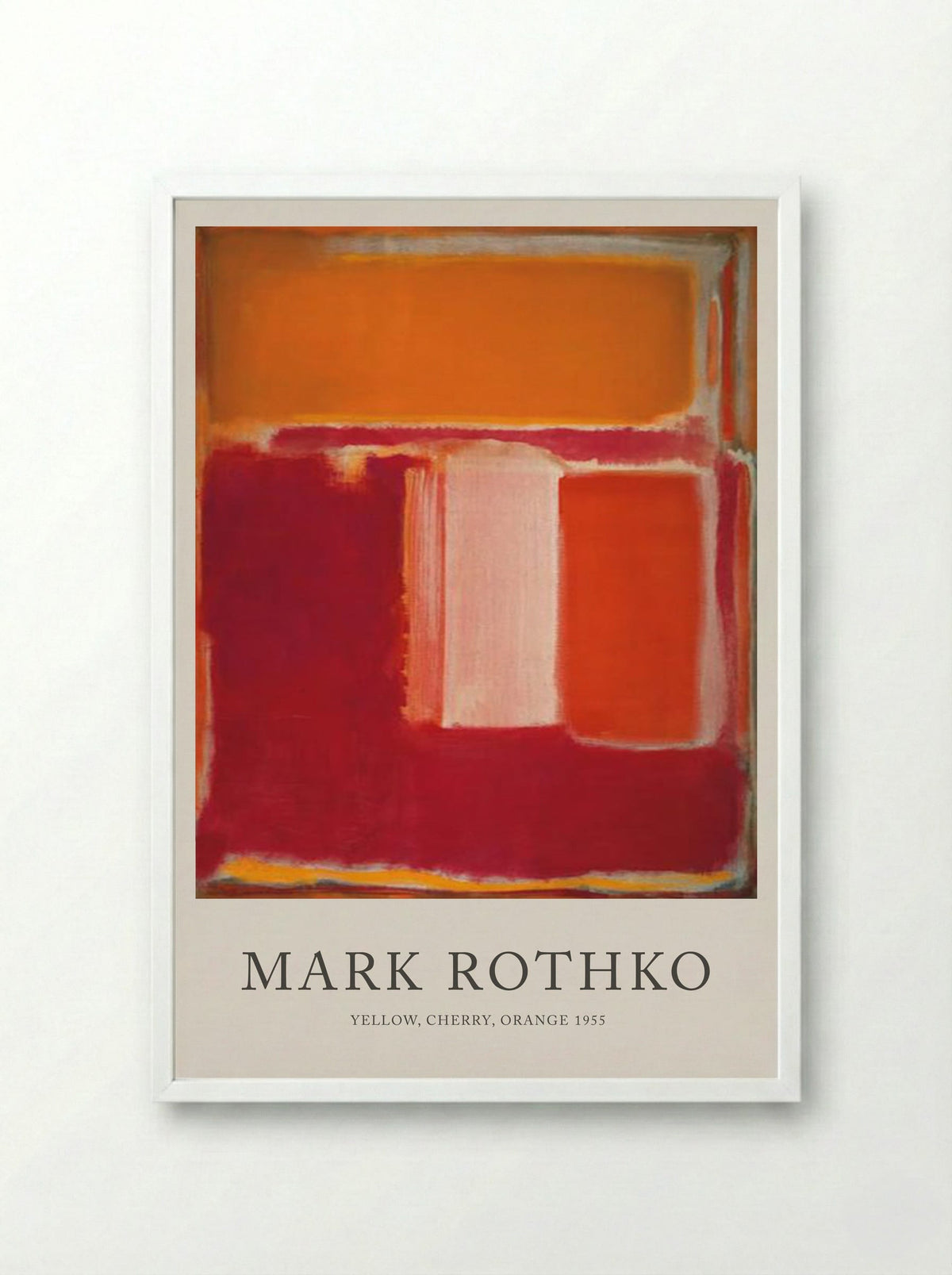 Yellow, Cherry, Orange - Mark Rothko - Framed Print White