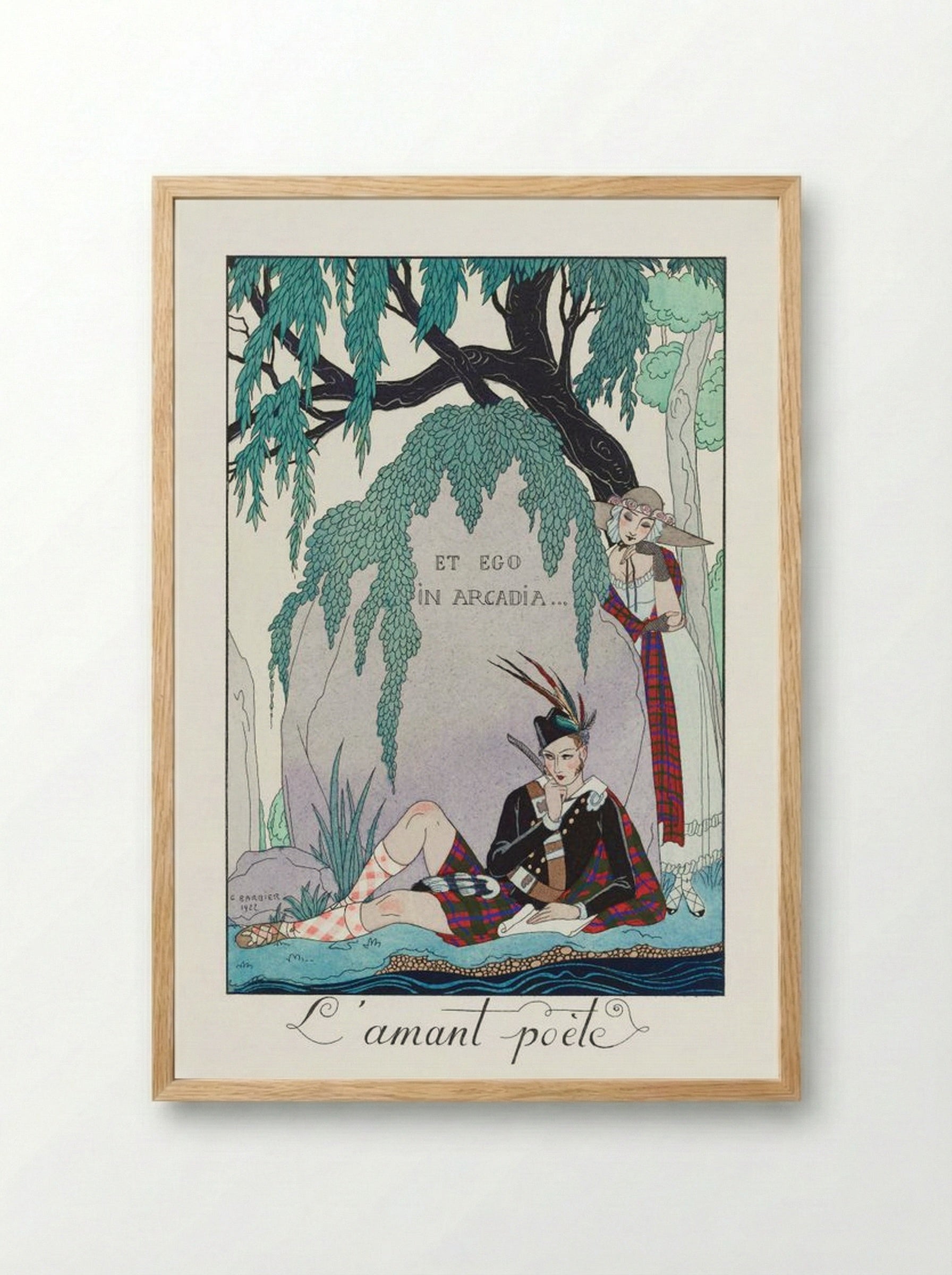 L'Amant Poète - George Barbier - Framed Print Wood