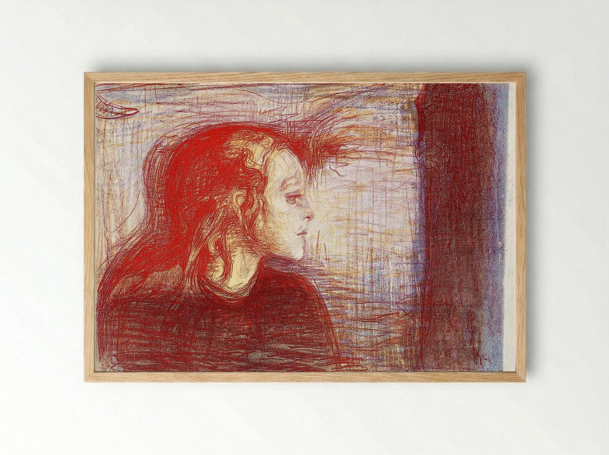 The Sick Child II - Edvard Munch - Framed Print Wood