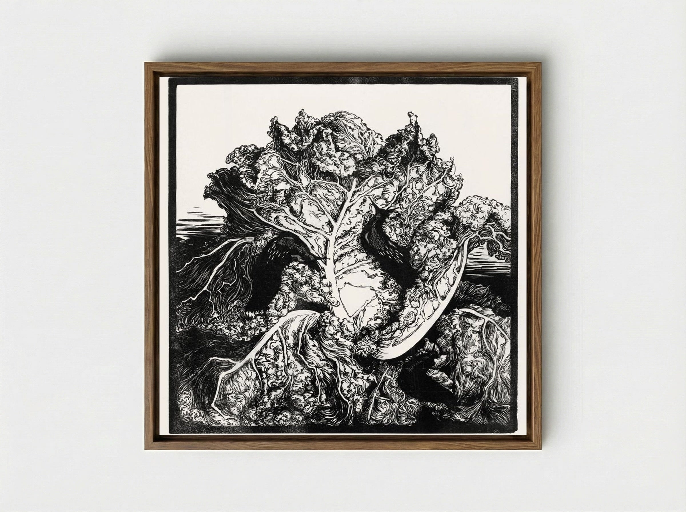 Three Slugs on a Cabbage - Julie de Graag - Framed Canvas Wood
