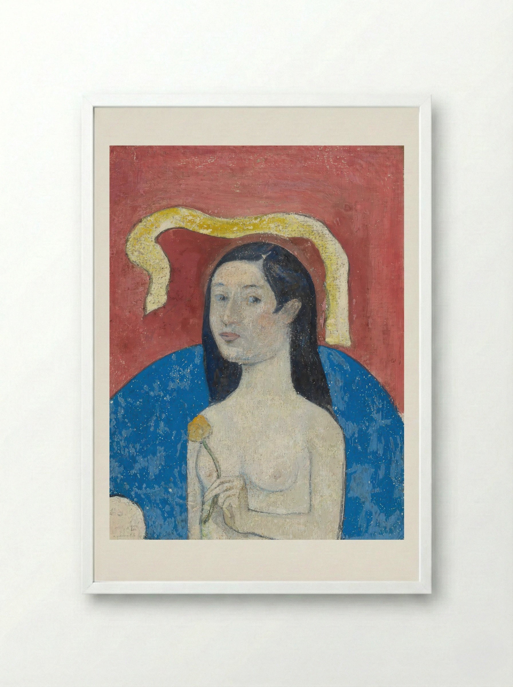 Portrait of the Artist's Mother, Eve - Paul Gauguin - Framed Print White