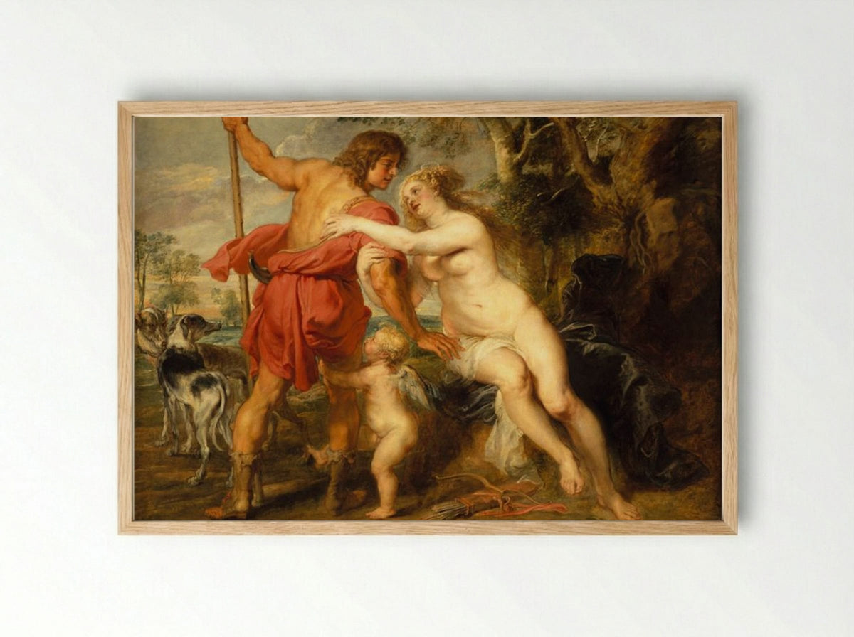Venus and Adonis - Peter Paul Rubens - Framed Print Wood