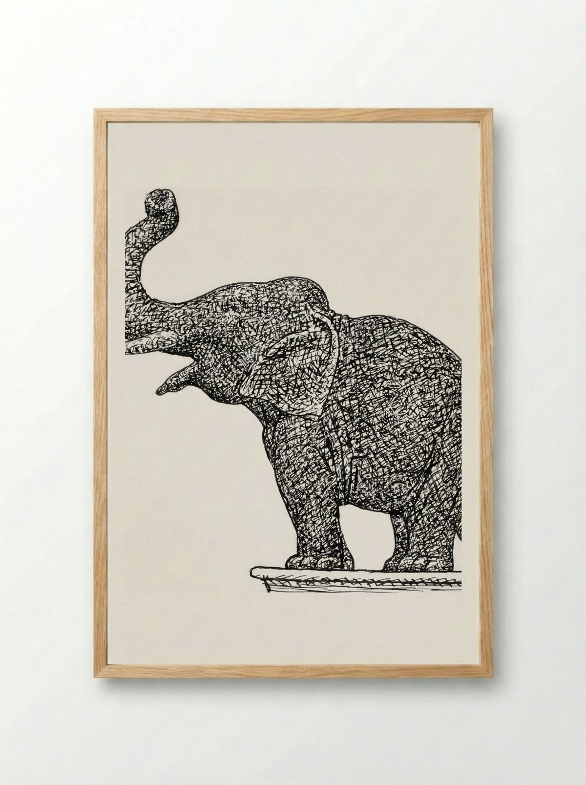 Elephant on a Book - Leo Gestel - Framed Print Wood
