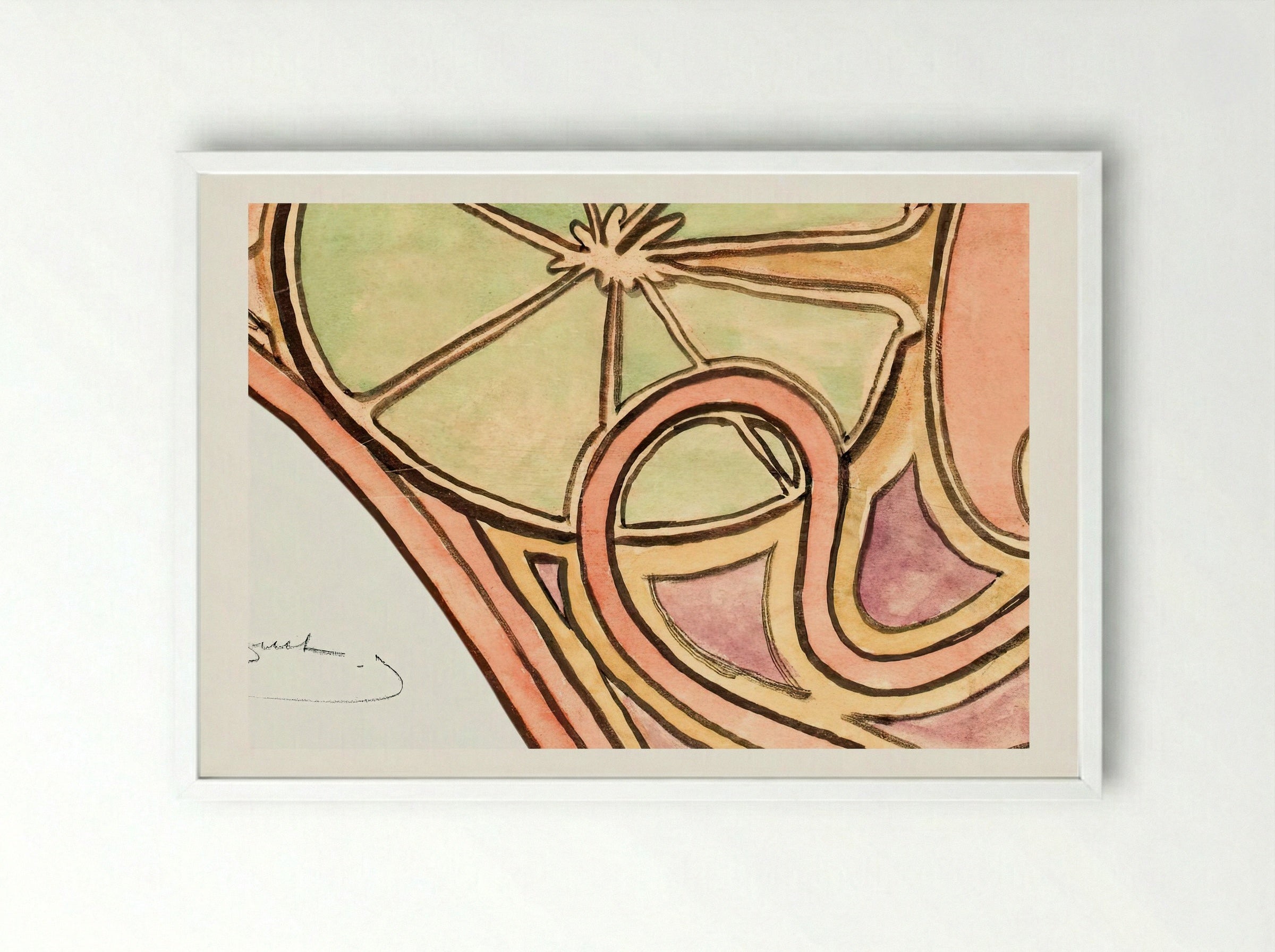 Decor of the Basin Rim of the Fouquet Boutique Fountain - Alphonse Mucha - Framed Print White