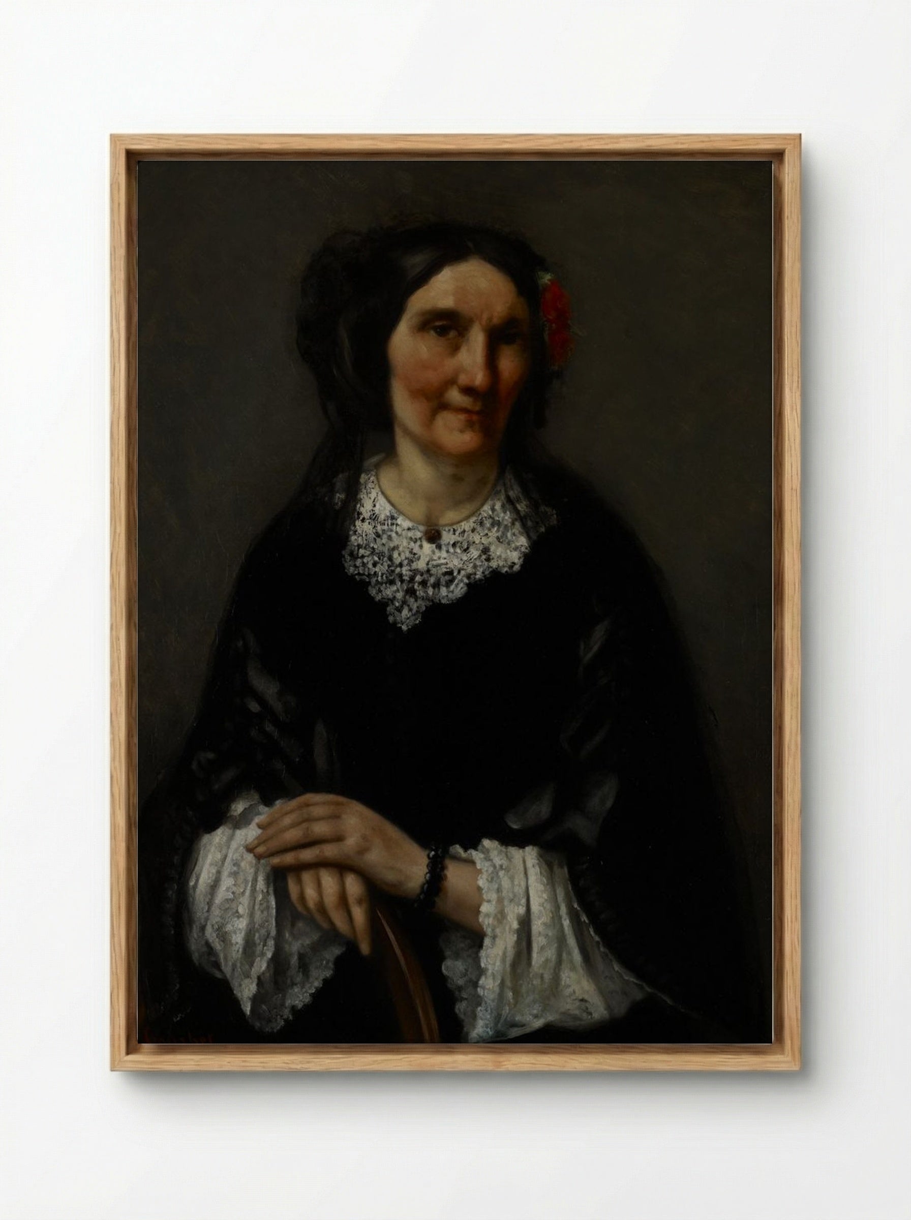 Portrait of a Woman - Gustave Courbet - Framed Canvas Wood