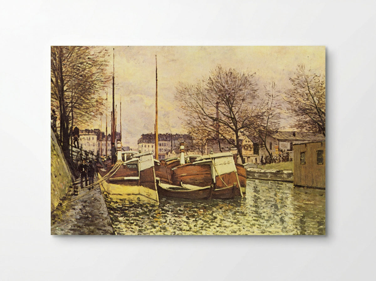 Barges on the Canal Saint-Martin, Paris - Alfred Sisley - Poster
