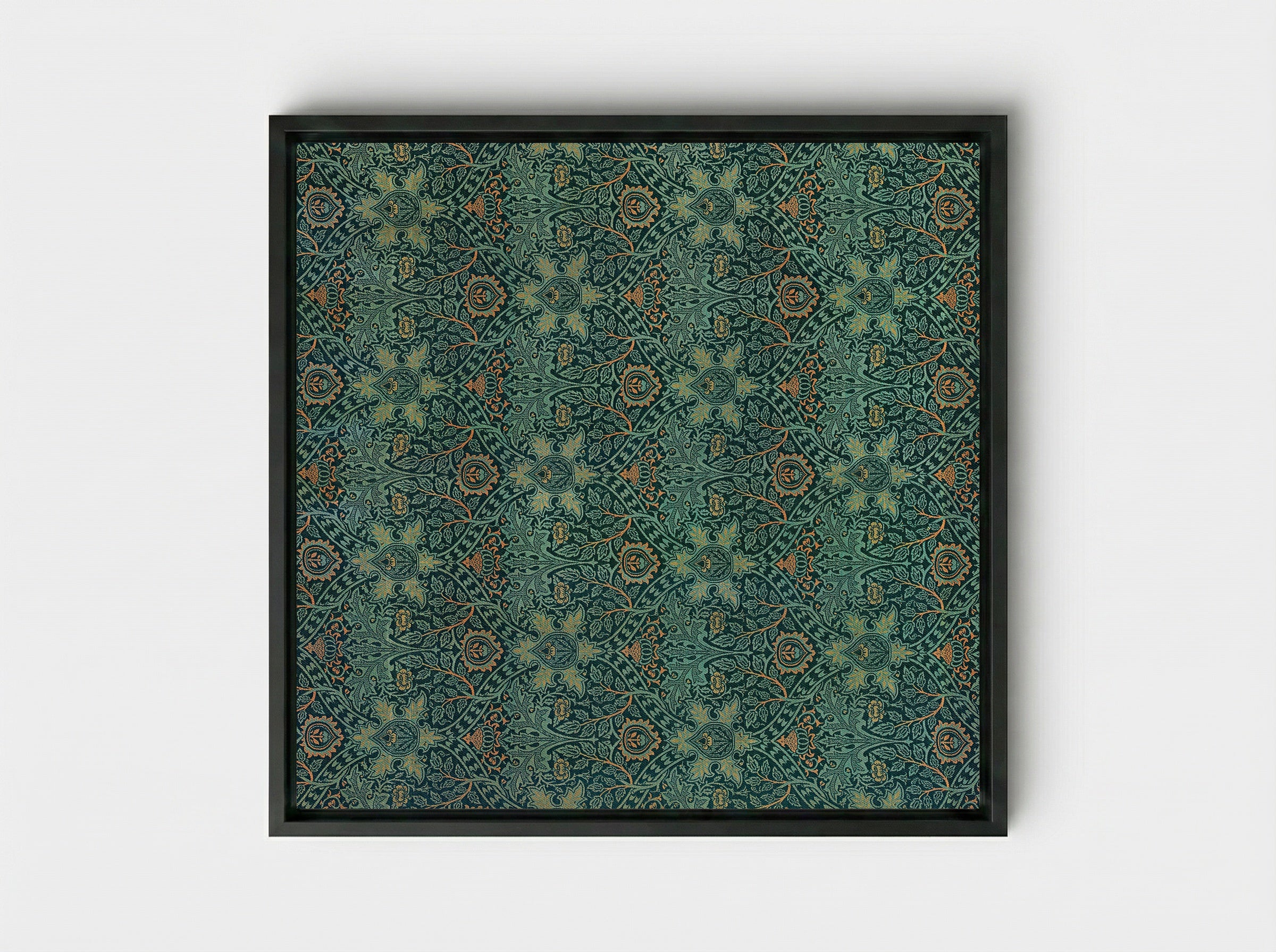Ispahan - William Morris - Framed Canvas Black