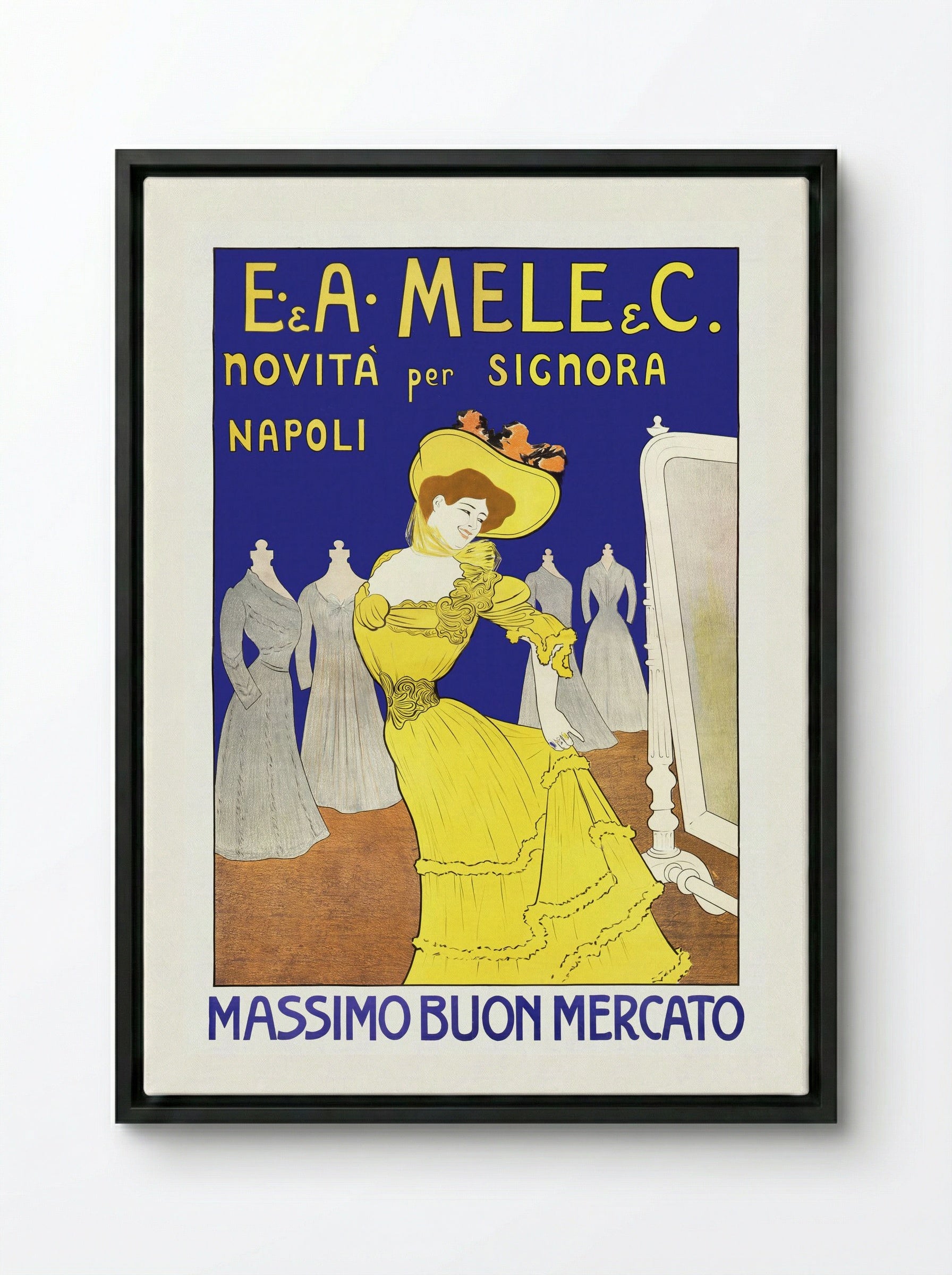 E. & A. Mele & C. - Novita per Signora - Leonetto Cappiello - Framed Canvas Black