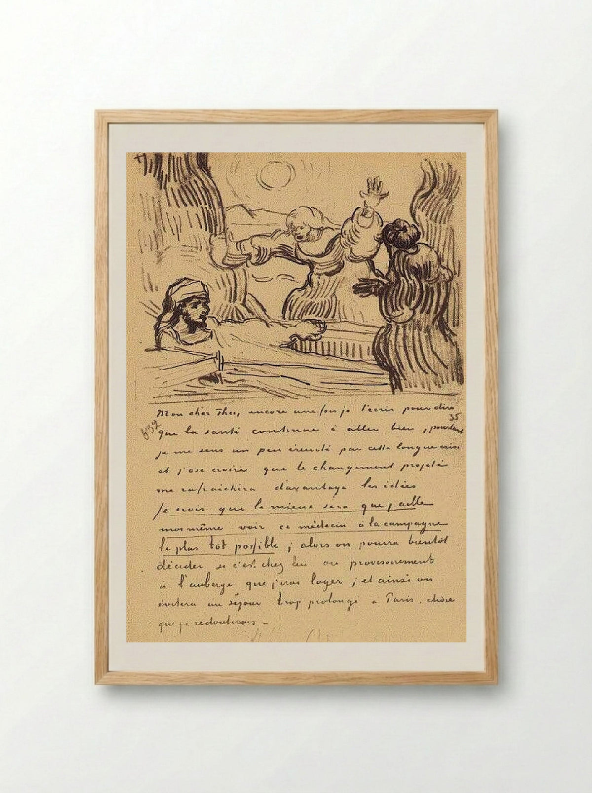 The Raising of Lazarus - Vincent van Gogh - Framed Print Wood