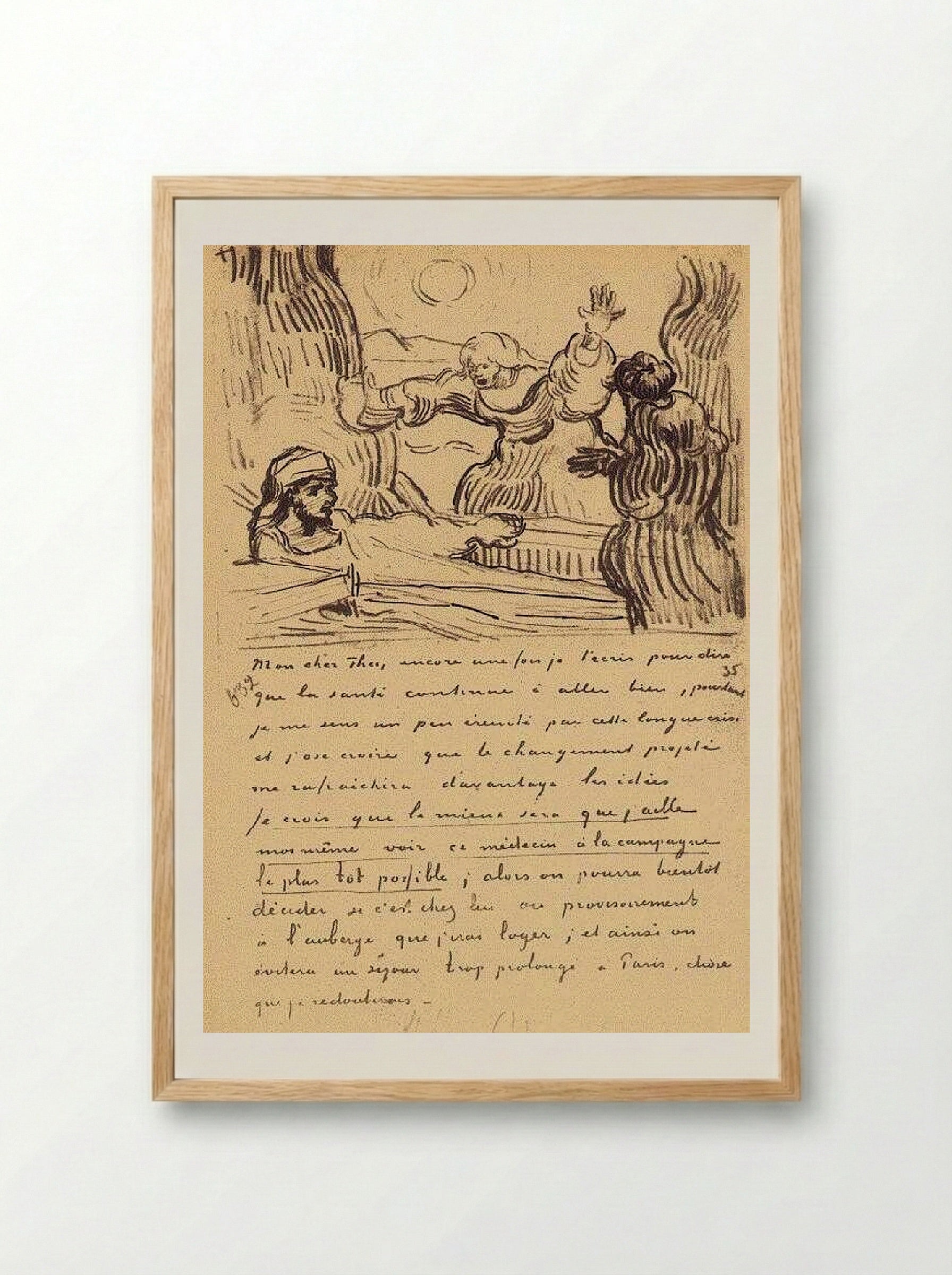 The Raising of Lazarus - Vincent van Gogh - Framed Print Wood