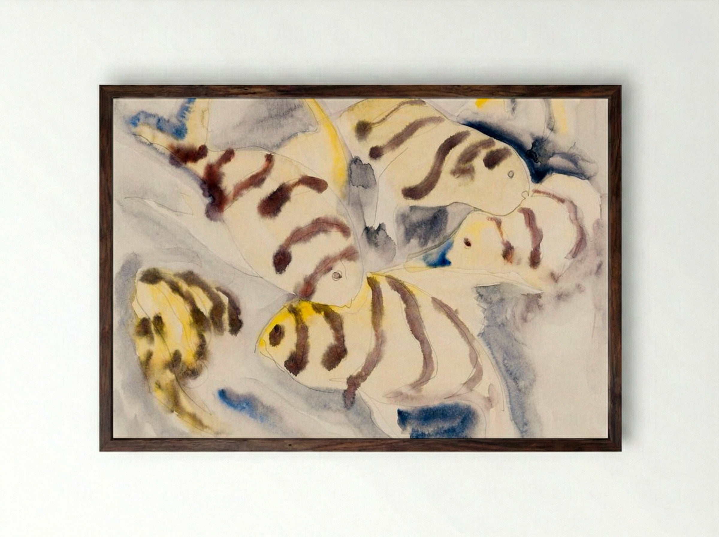 Fish Series, No. 3 - Charles Demuth - Framed Print Dark Wood