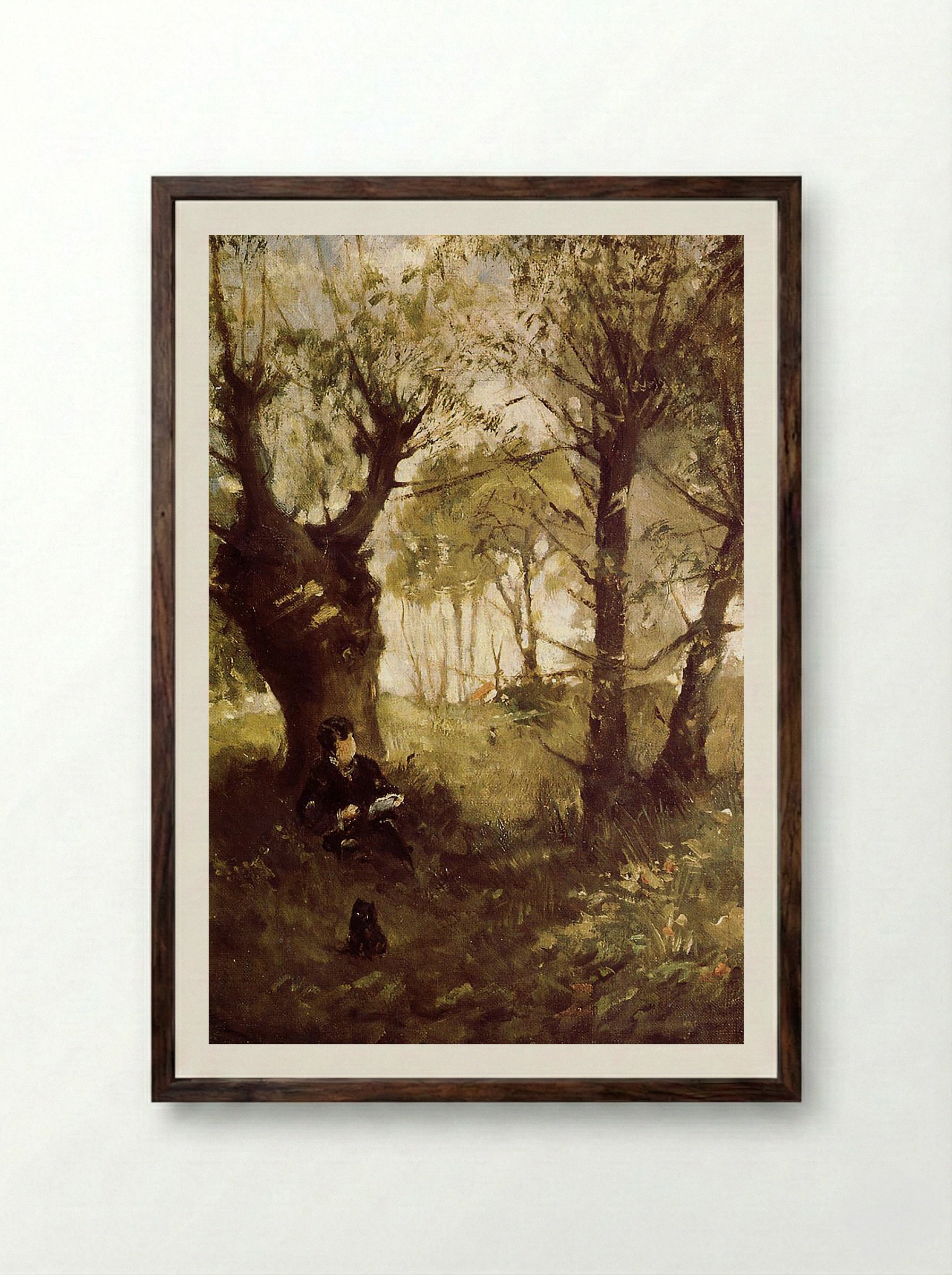 The Old Track to Auvers - Paul Cézanne - Framed Print Dark Wood