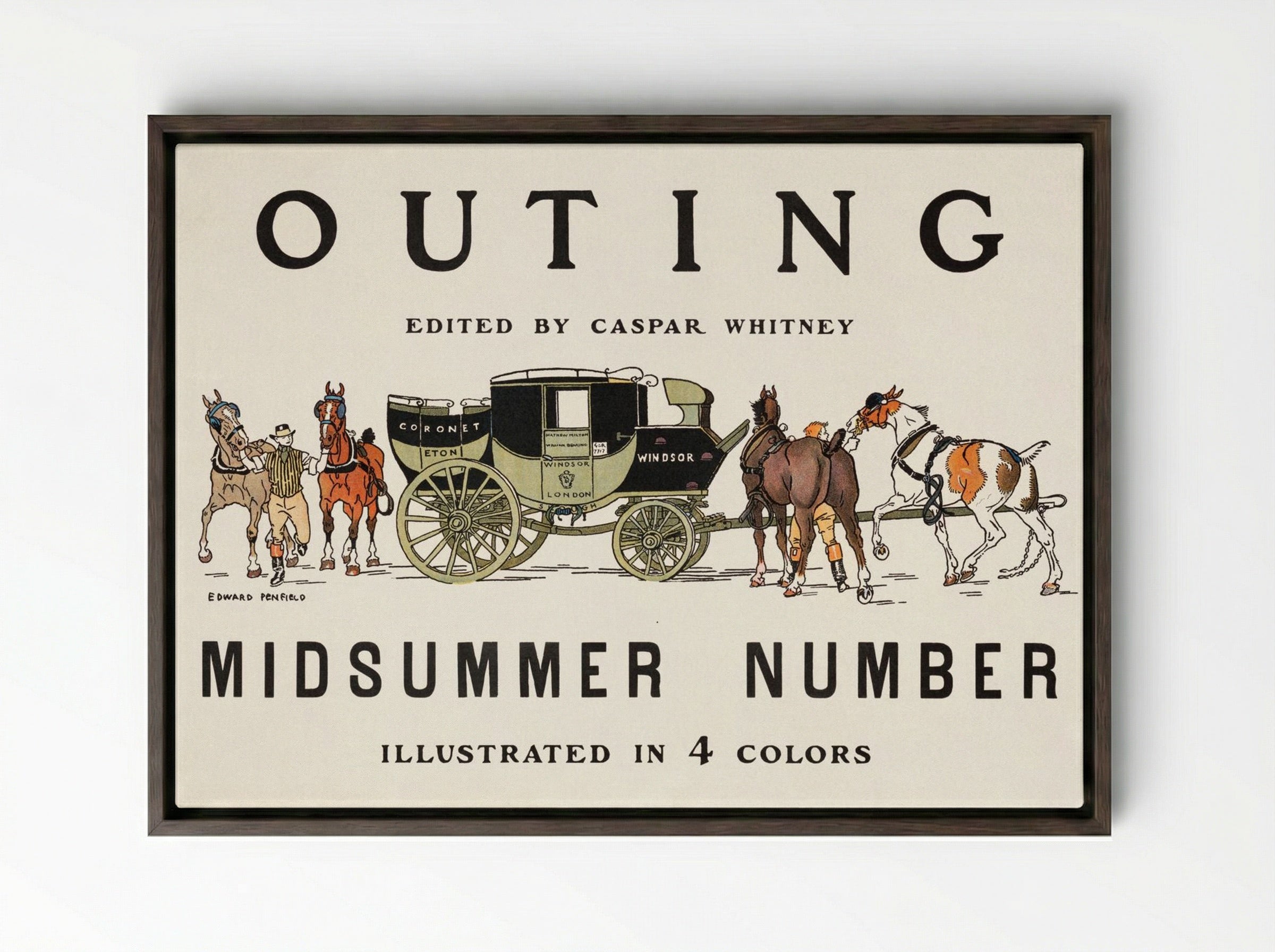 Outing, Midsummer Number - Edward Penfield - Framed Canvas Dark Wood