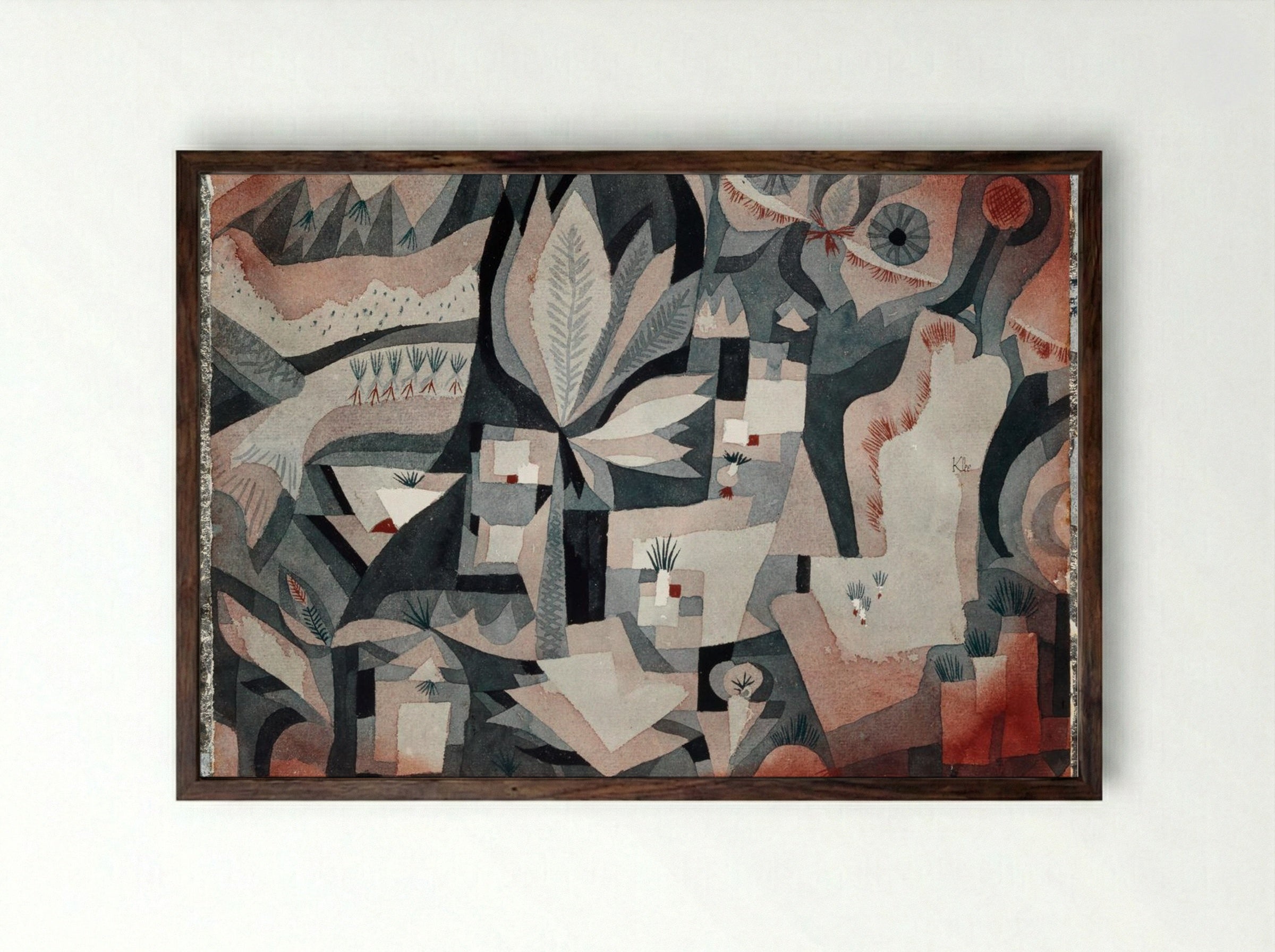 Dry Cooler Garden - Paul Klee - Framed Print Dark Wood