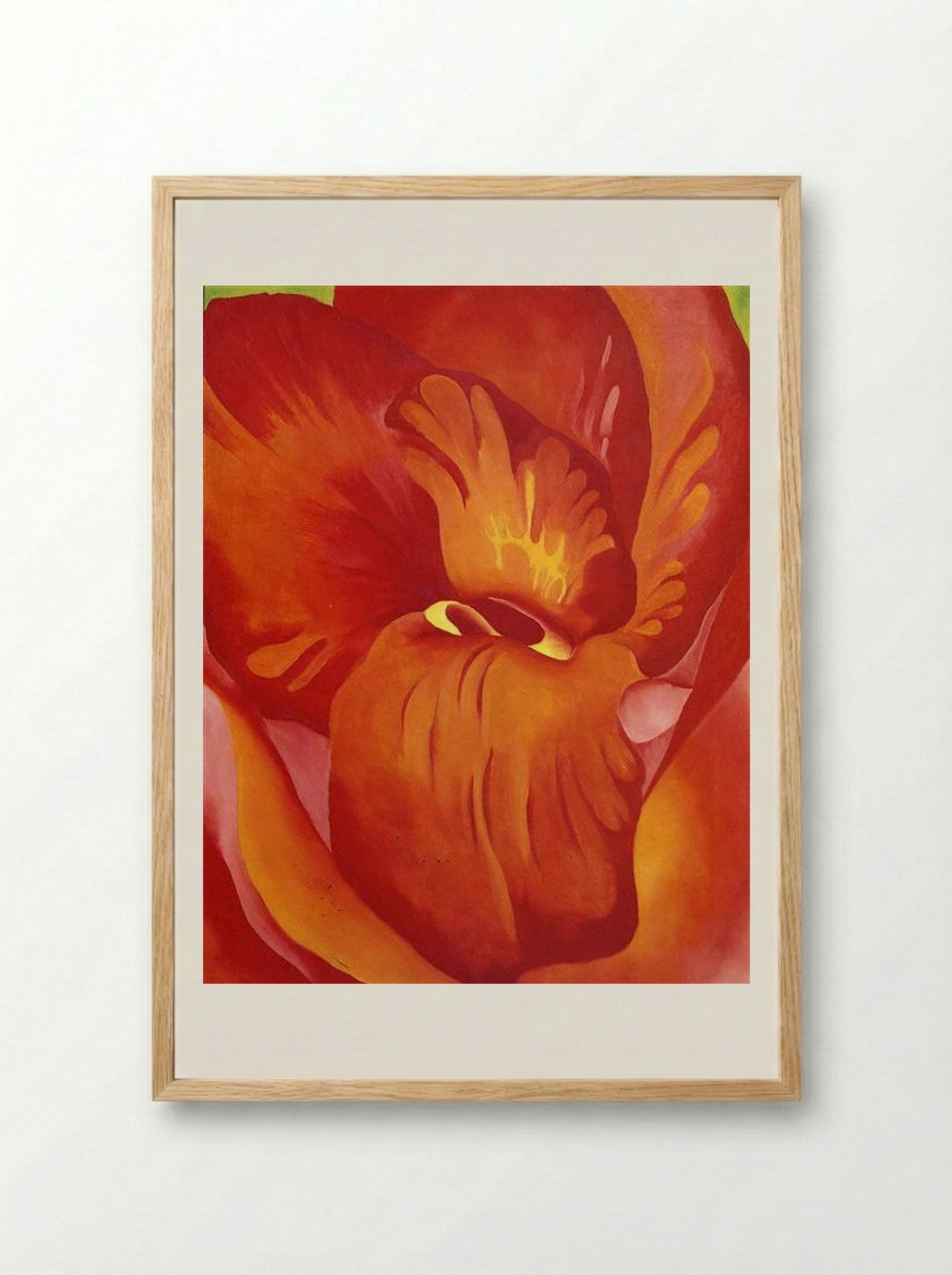 Canna Red and Orange - Georgia O'Keeffe - Framed Print Wood