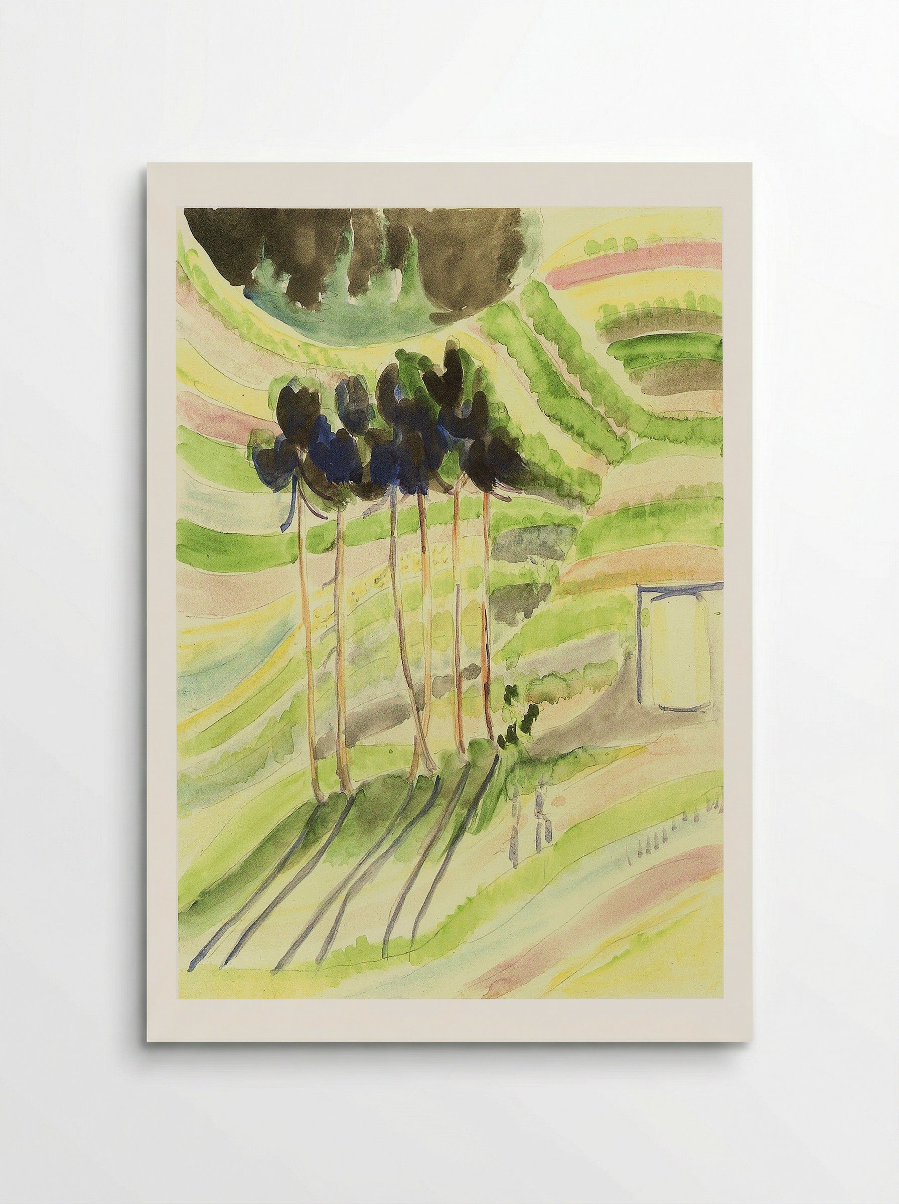 Trees in a Field (Watercolour) - Fine Art Print - Poster