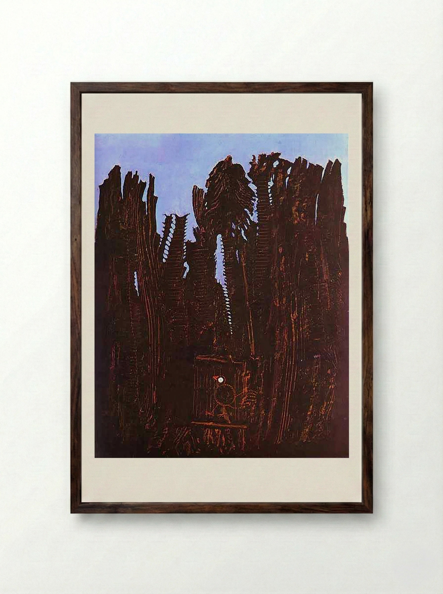 Forest and Dove - Fine Art Print - Framed Print Dark Wood