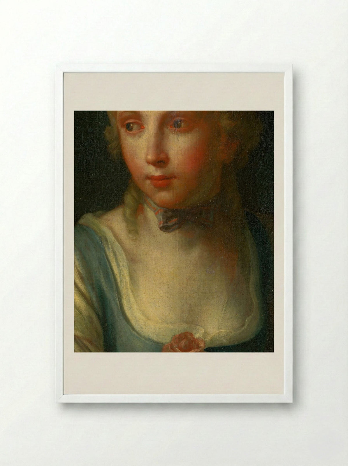 Portrait of a Girl - Berthe Morisot - Framed Print White