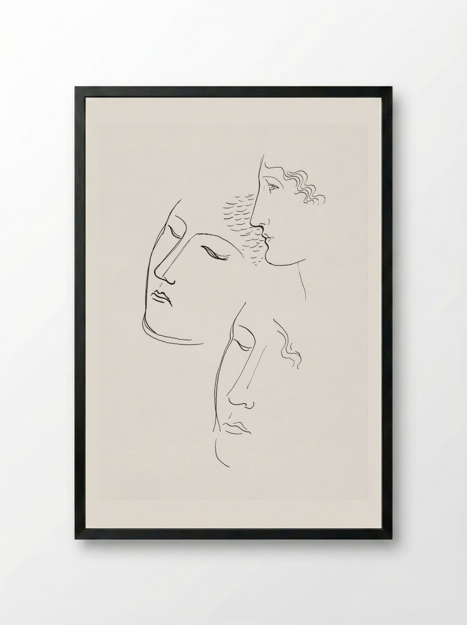 Sketchbook Study of Women's Faces - Mikuláš Galanda - Framed Print Black