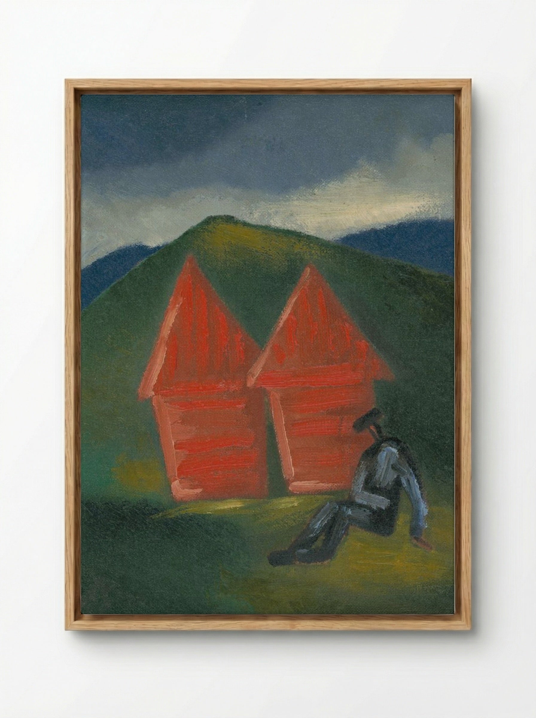 Hay Barns - Mikuláš Galanda - Framed Canvas Wood