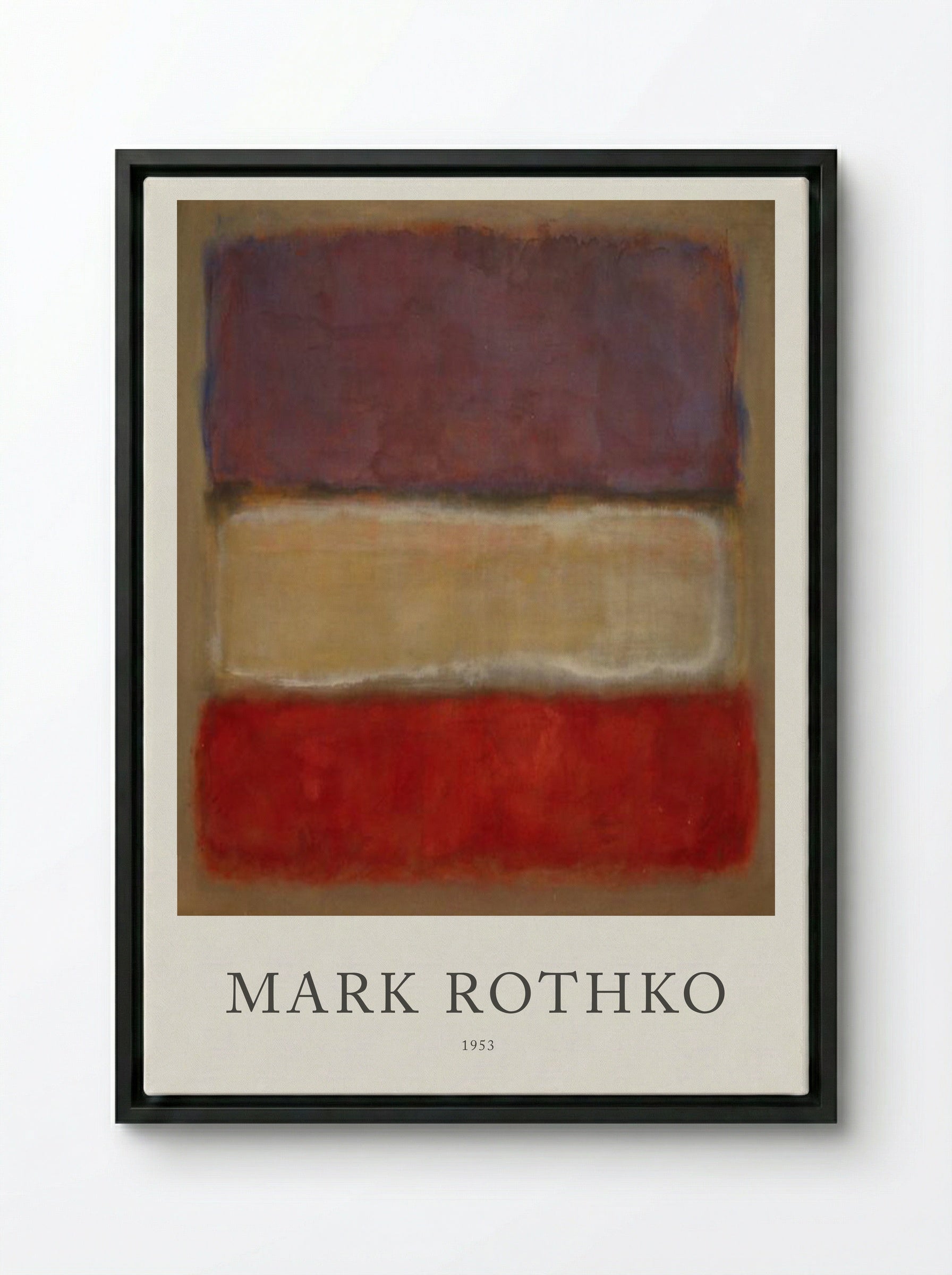Untitled (Three Rectangles, Colour Field Painting) - Mark Rothko - Framed Canvas Black